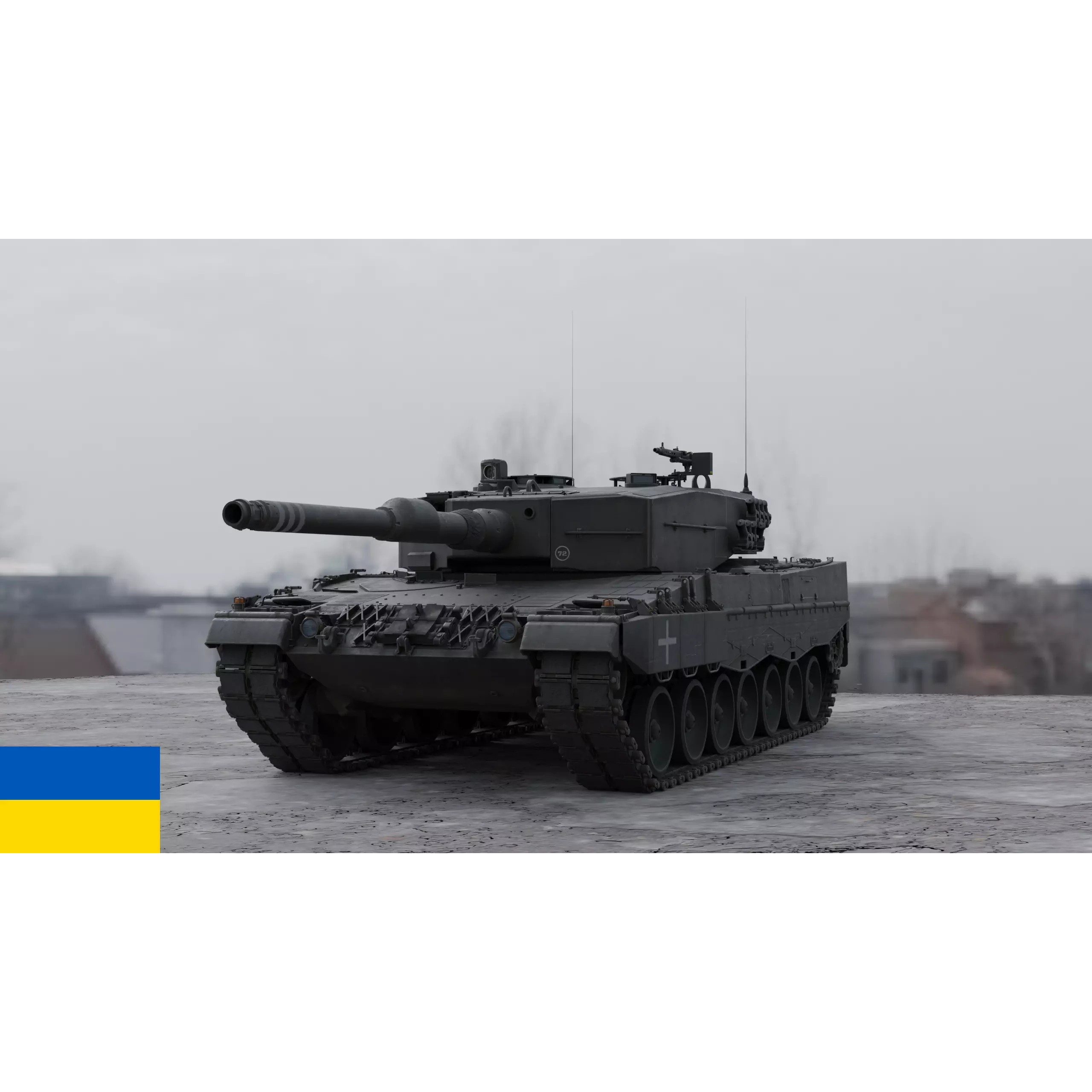 Leopard 2A4 Tank with Interior - Low-Poly Game-Ready 3D Model - View 29