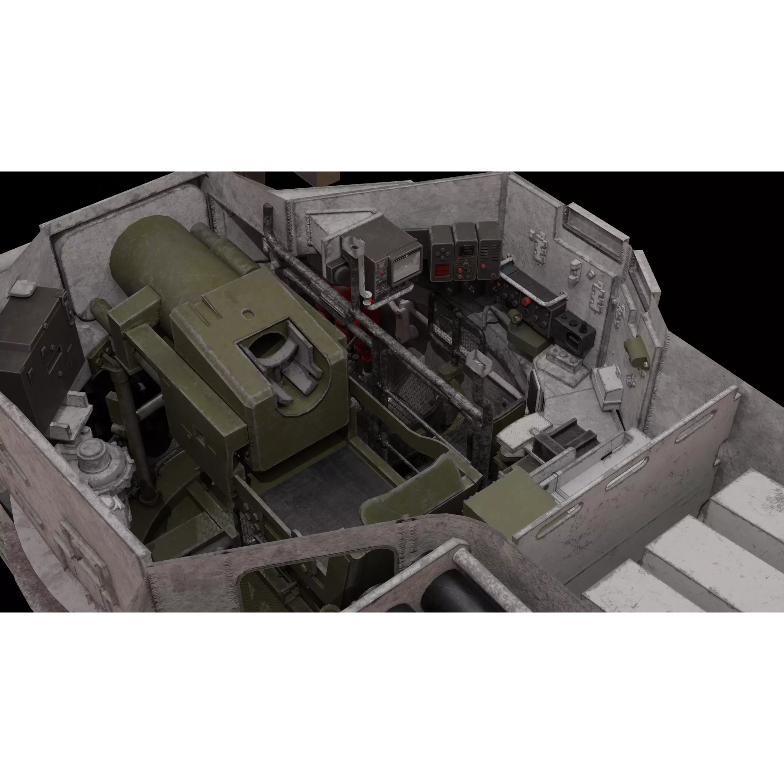 Leopard 2A4 Tank with Interior - Low-Poly Game-Ready 3D Model - View 3