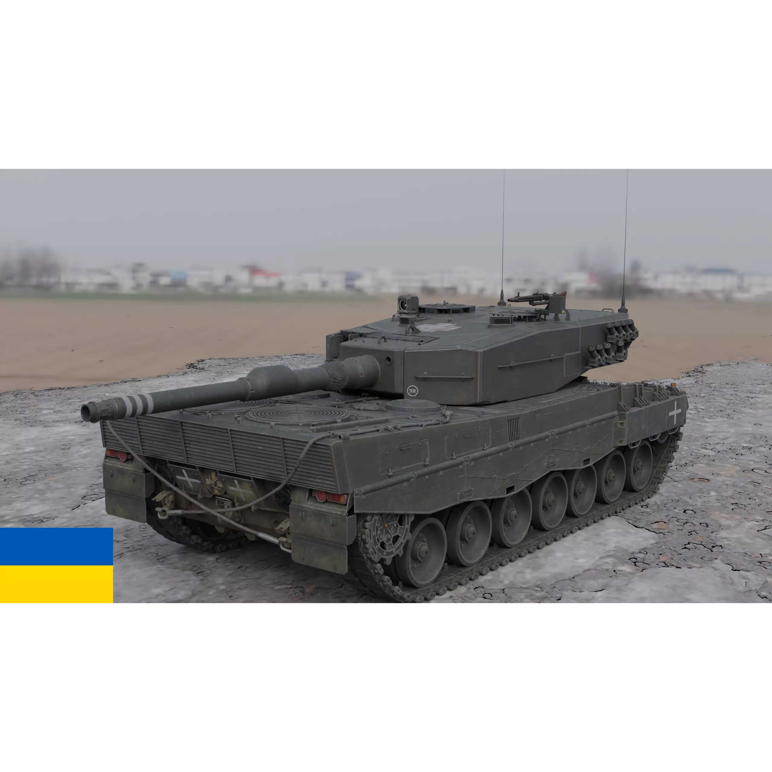 Leopard 2A4 Tank with Interior - Low-Poly Game-Ready 3D Model - View 31