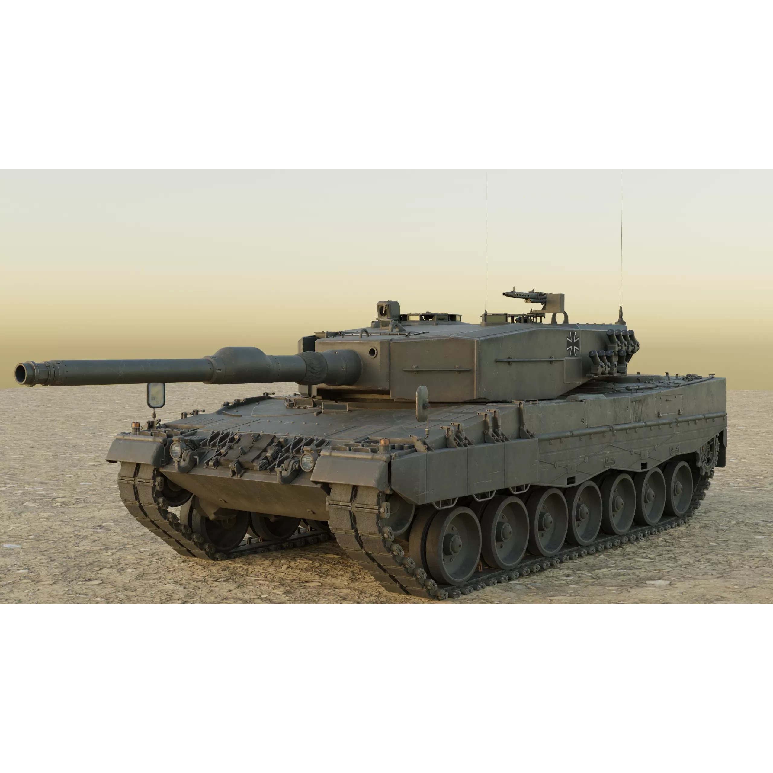 Leopard 2A4 Tank with Interior - Low-Poly Game-Ready 3D Model - View 38