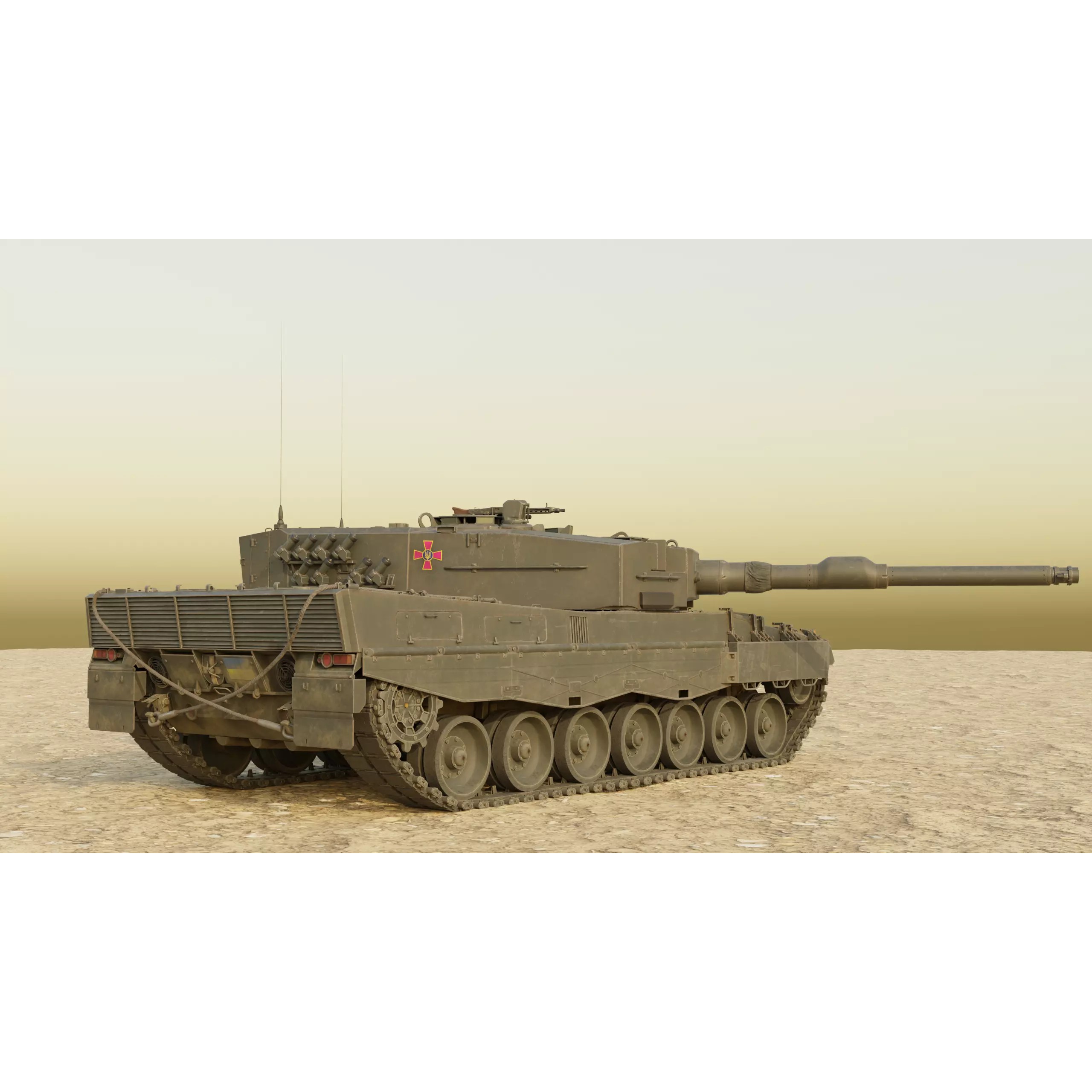 Leopard 2A4 Tank with Interior - Low-Poly Game-Ready 3D Model - View 41