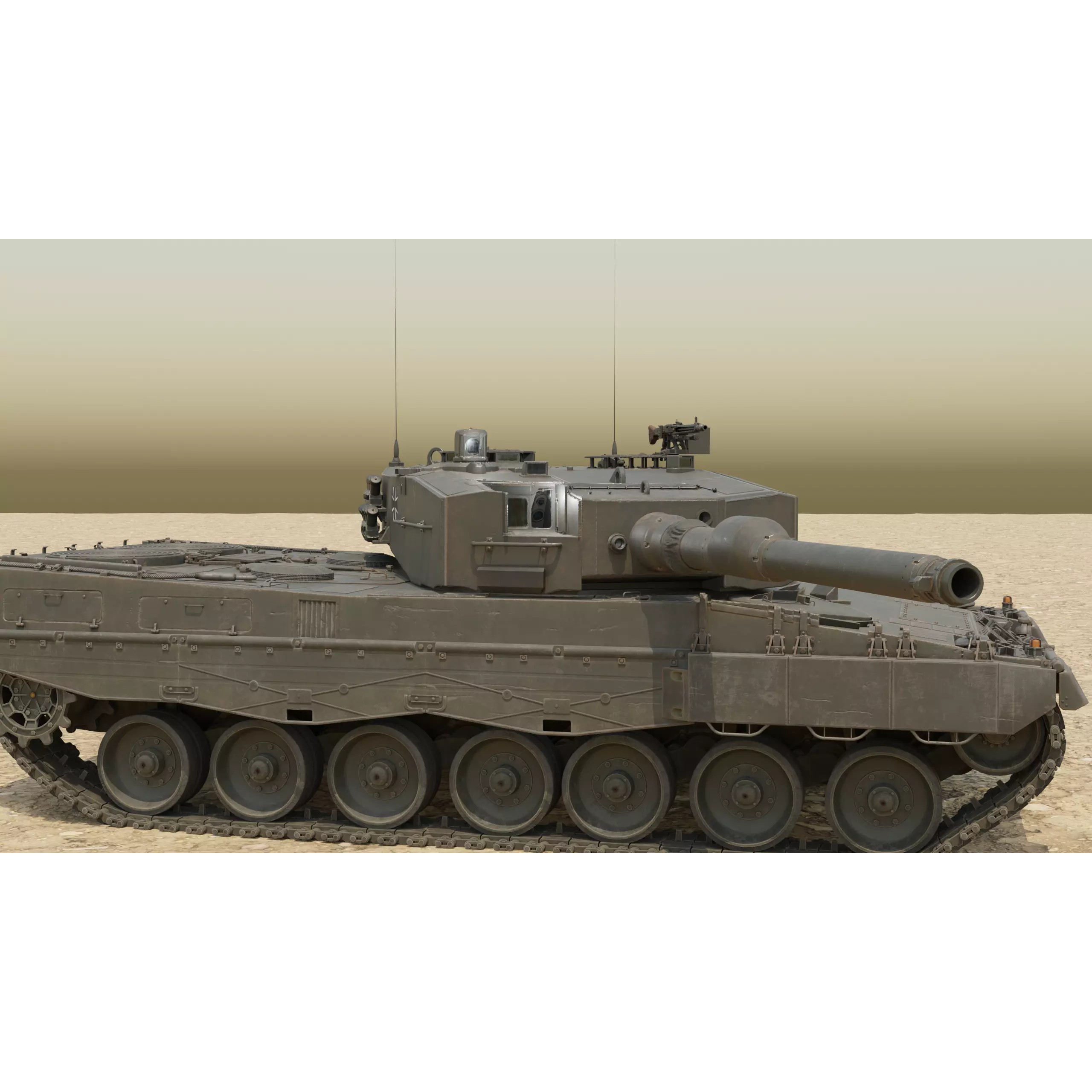 Leopard 2A4 Tank with Interior - Low-Poly Game-Ready 3D Model - View 49