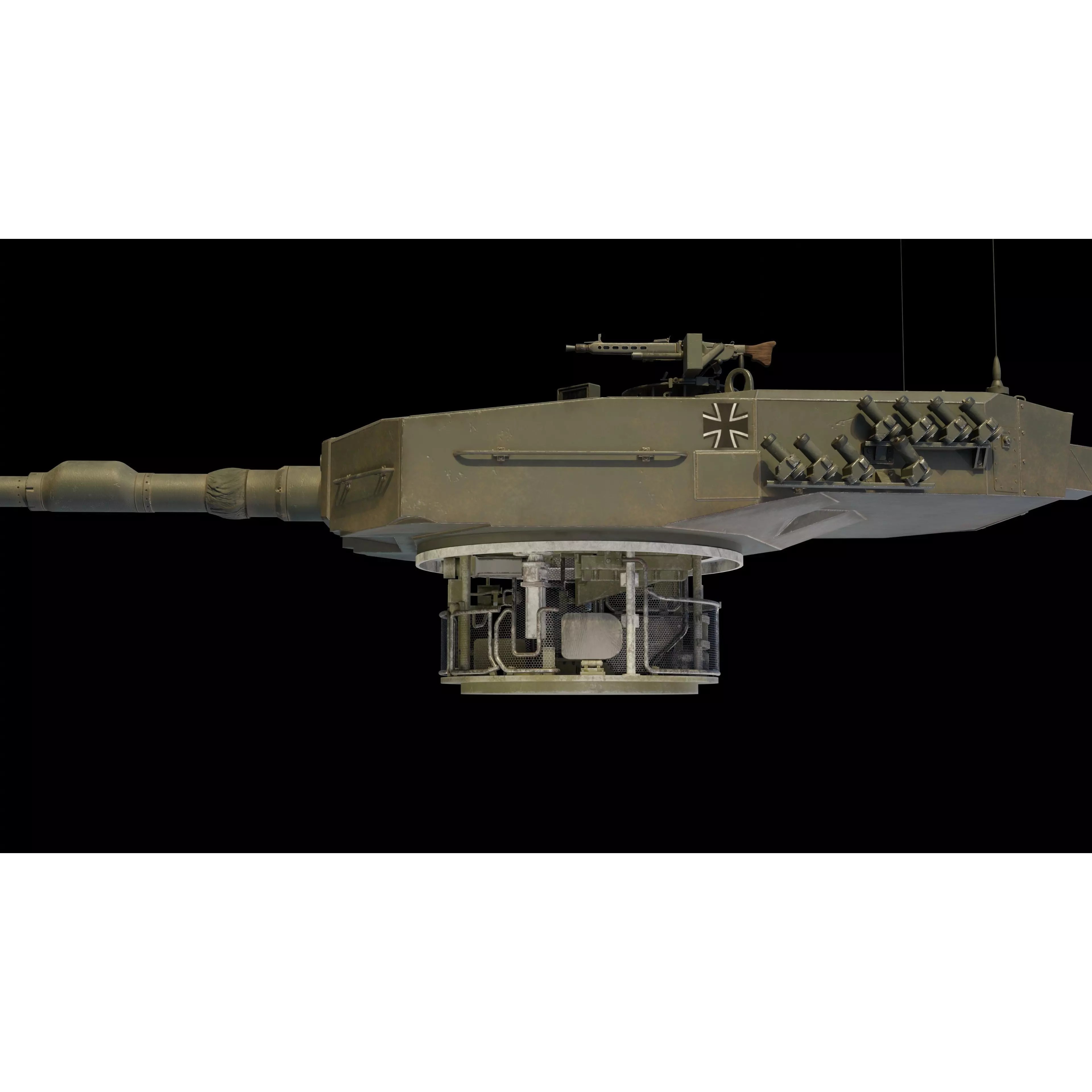 Leopard 2A4 Tank with Interior - Low-Poly Game-Ready 3D Model - View 6