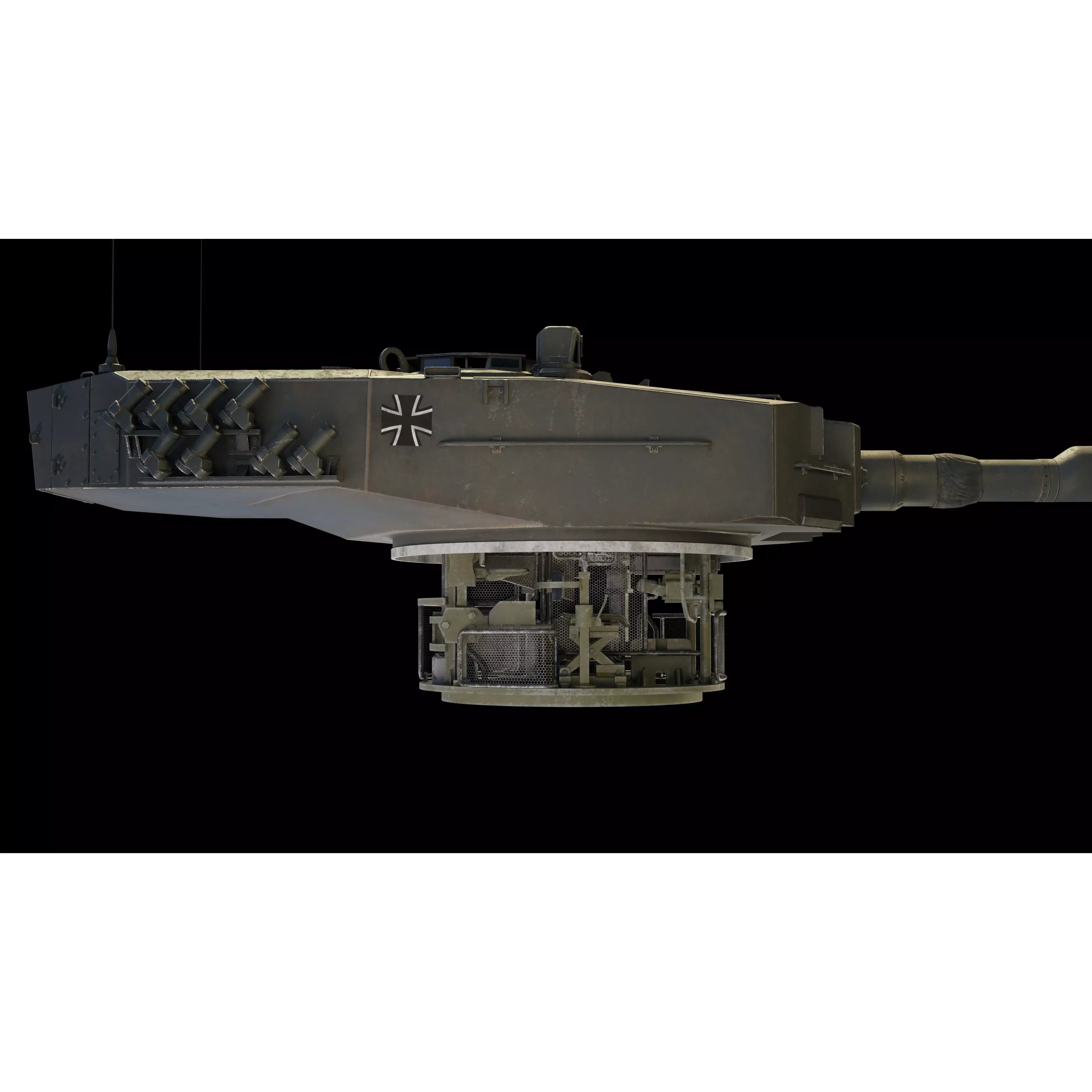 Leopard 2A4 Tank with Interior - Low-Poly Game-Ready 3D Model - View 7