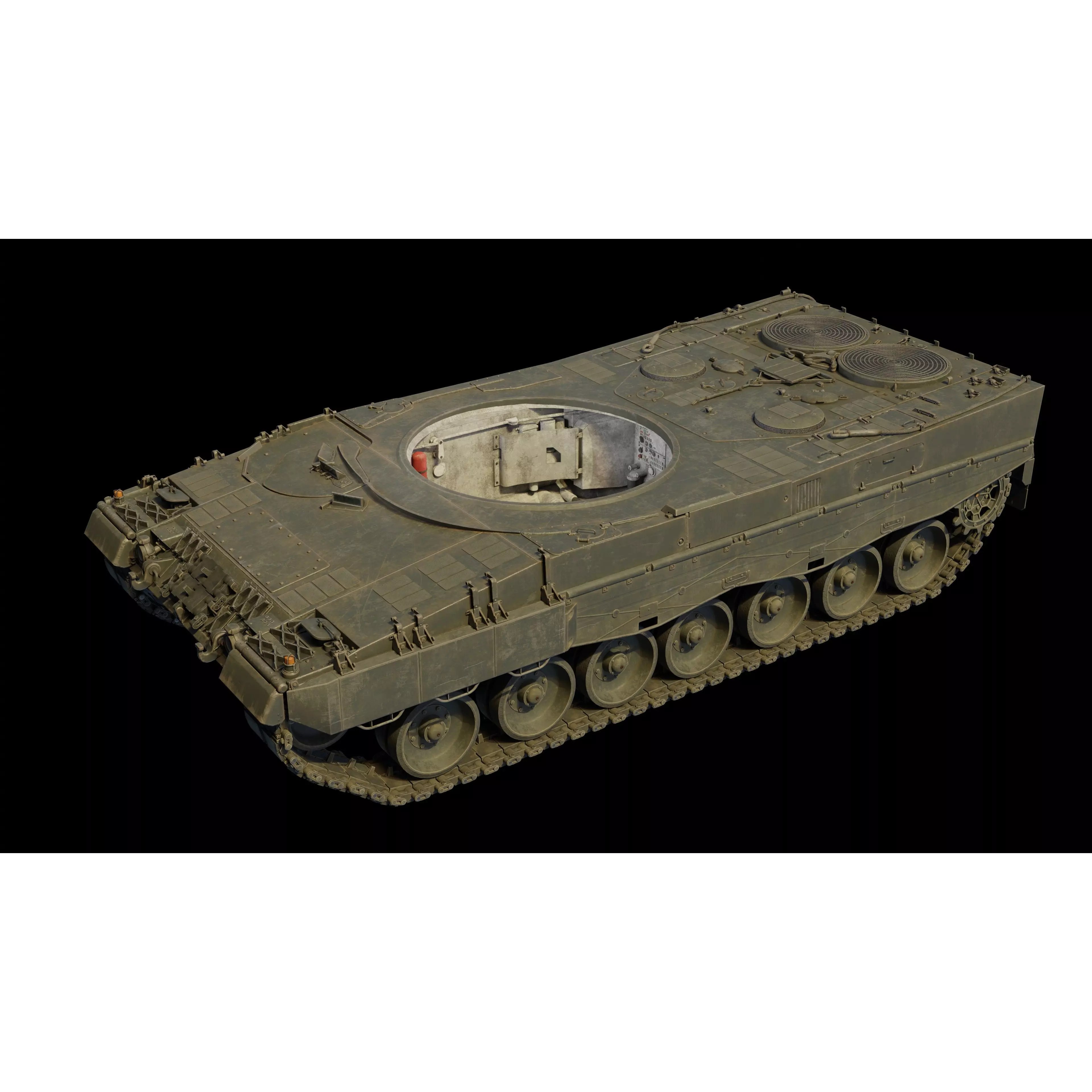 Leopard 2A4 Tank with Interior - Low-Poly Game-Ready 3D Model - View 8