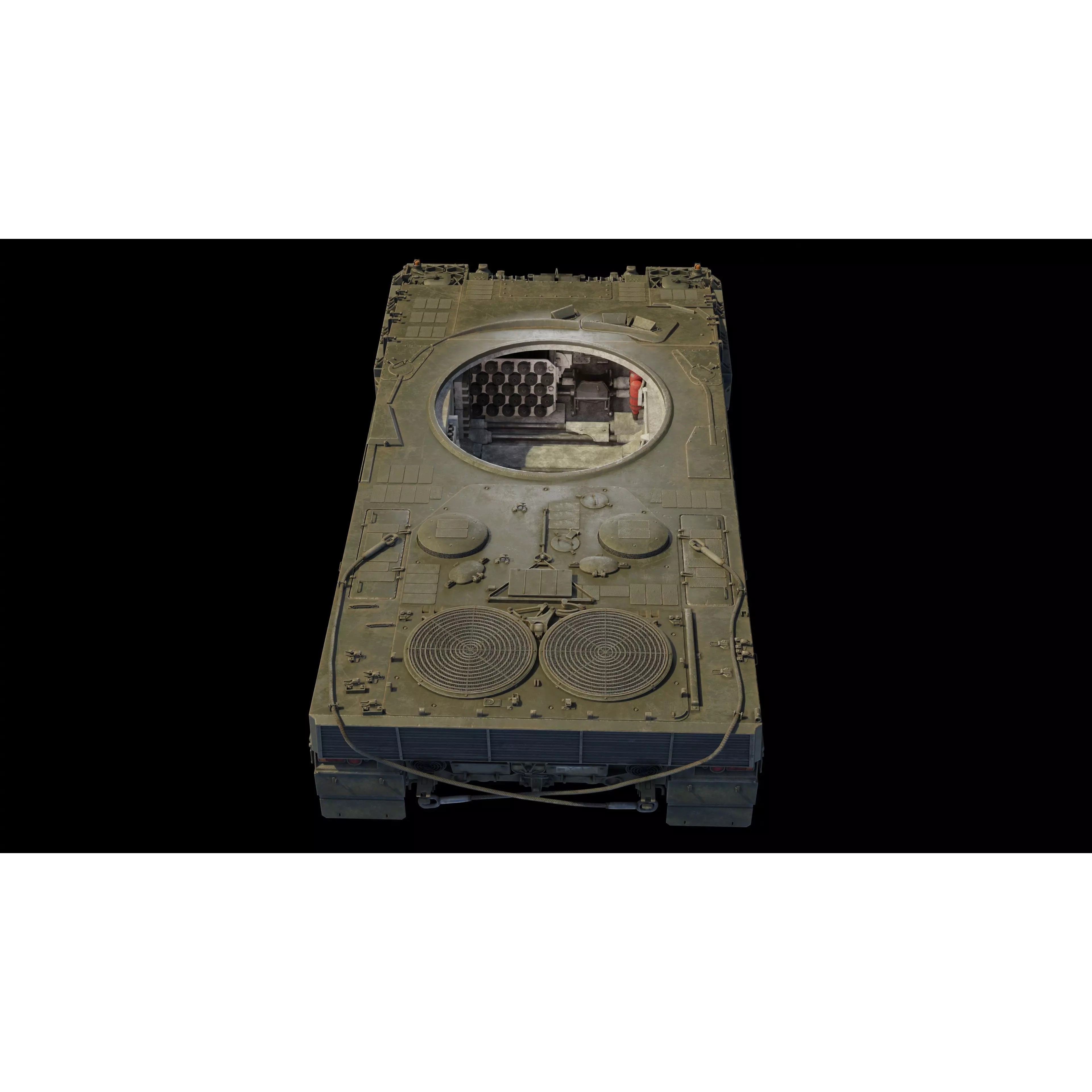 Leopard 2A4 Tank with Interior - Low-Poly Game-Ready 3D Model - View 9