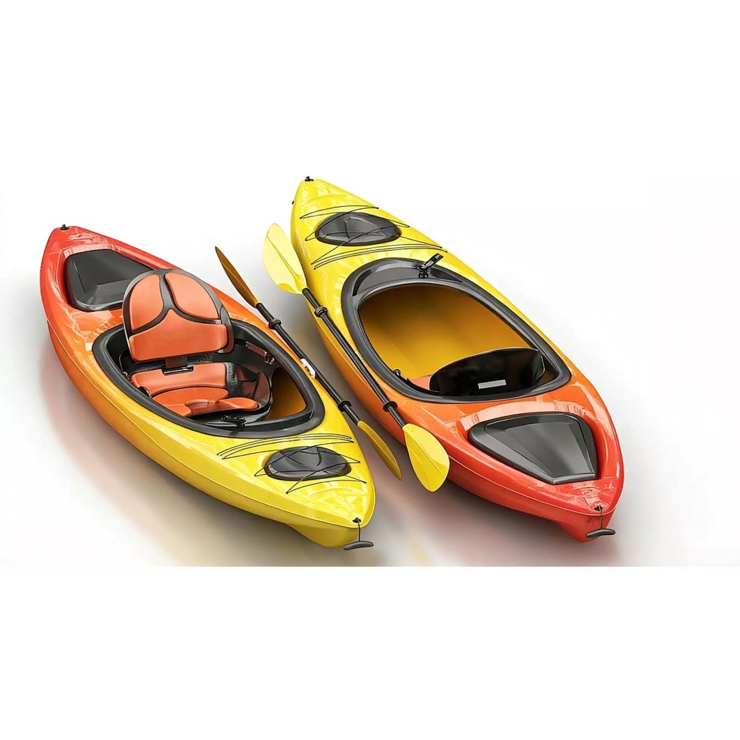 Colorful Kayak 3D Model – Vibrant Single-Person Watercraft, FBX - View 2