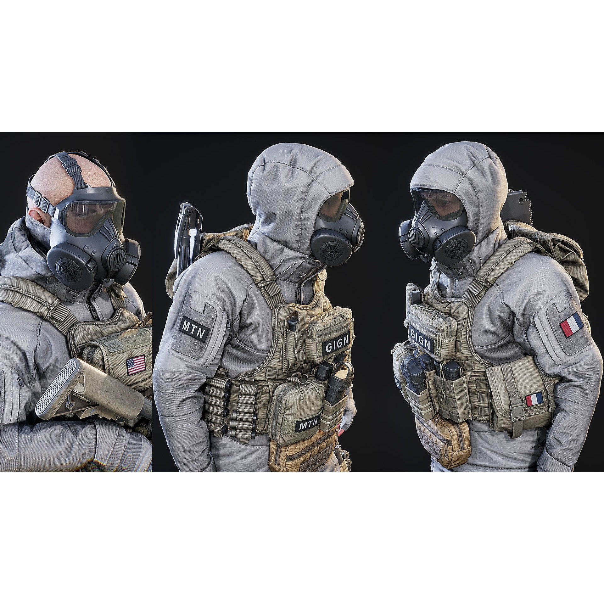 AAA Modular Soldier Pack Vol2 - Low-Poly Game-Ready 3D Model - View 11