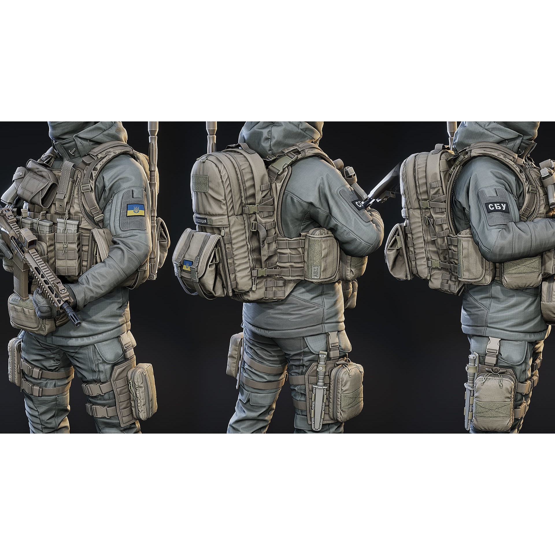 AAA Modular Soldier Pack Vol2 - Low-Poly Game-Ready 3D Model - View 20