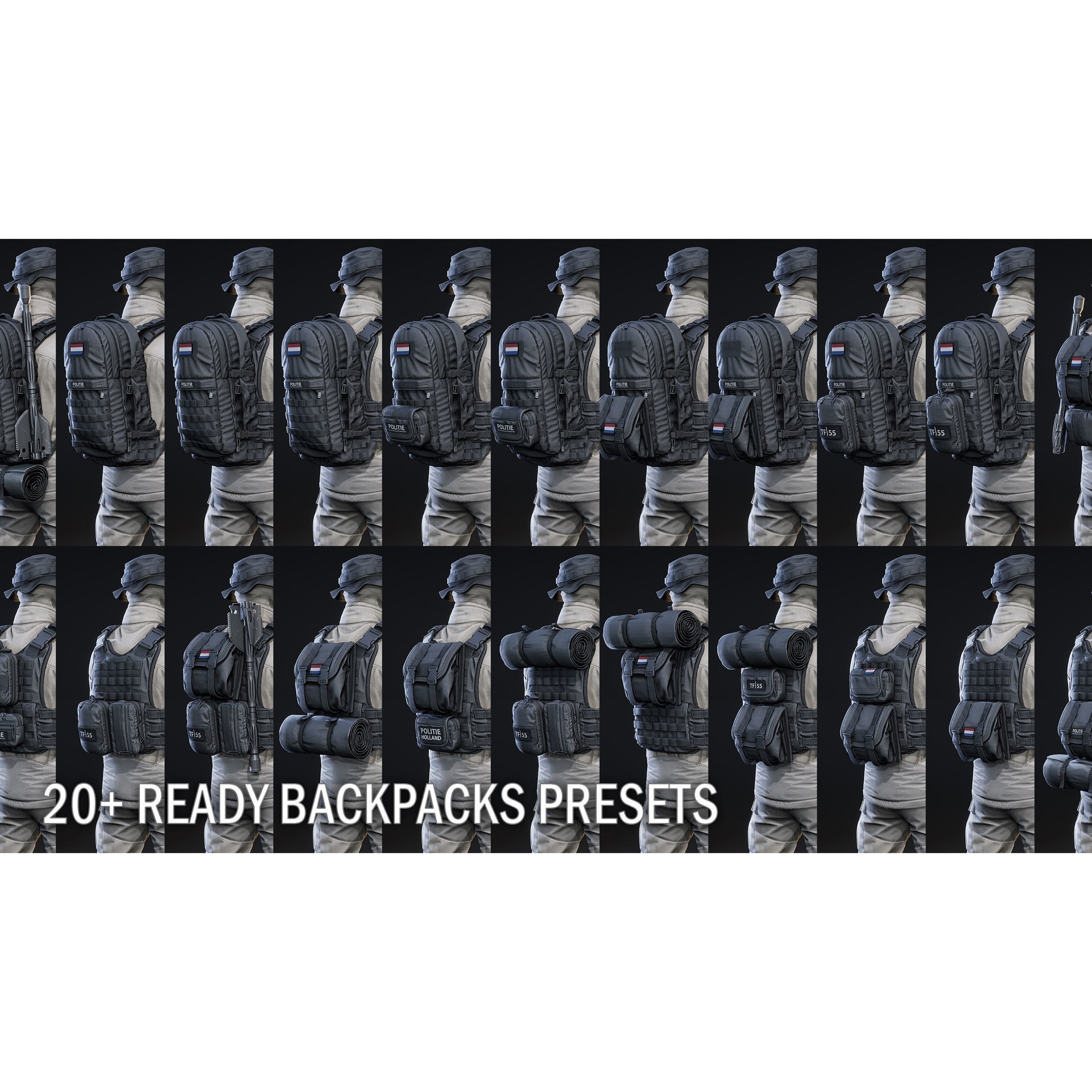 AAA Modular Soldier Pack Vol2 - Low-Poly Game-Ready 3D Model - View 22