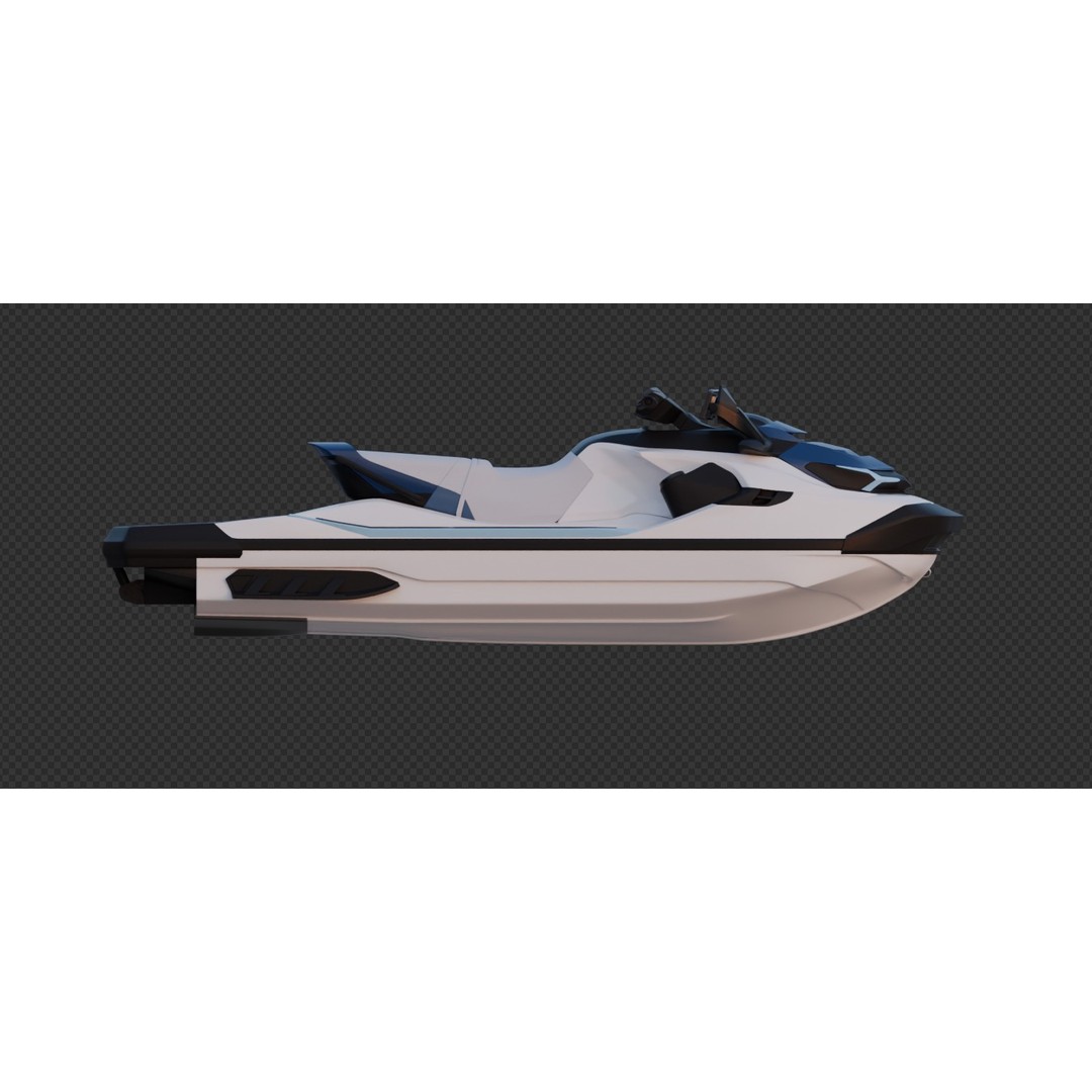 Jet Ski 3D Model – High Poly Vehicle with Detailed Geometry, FBX - View 3