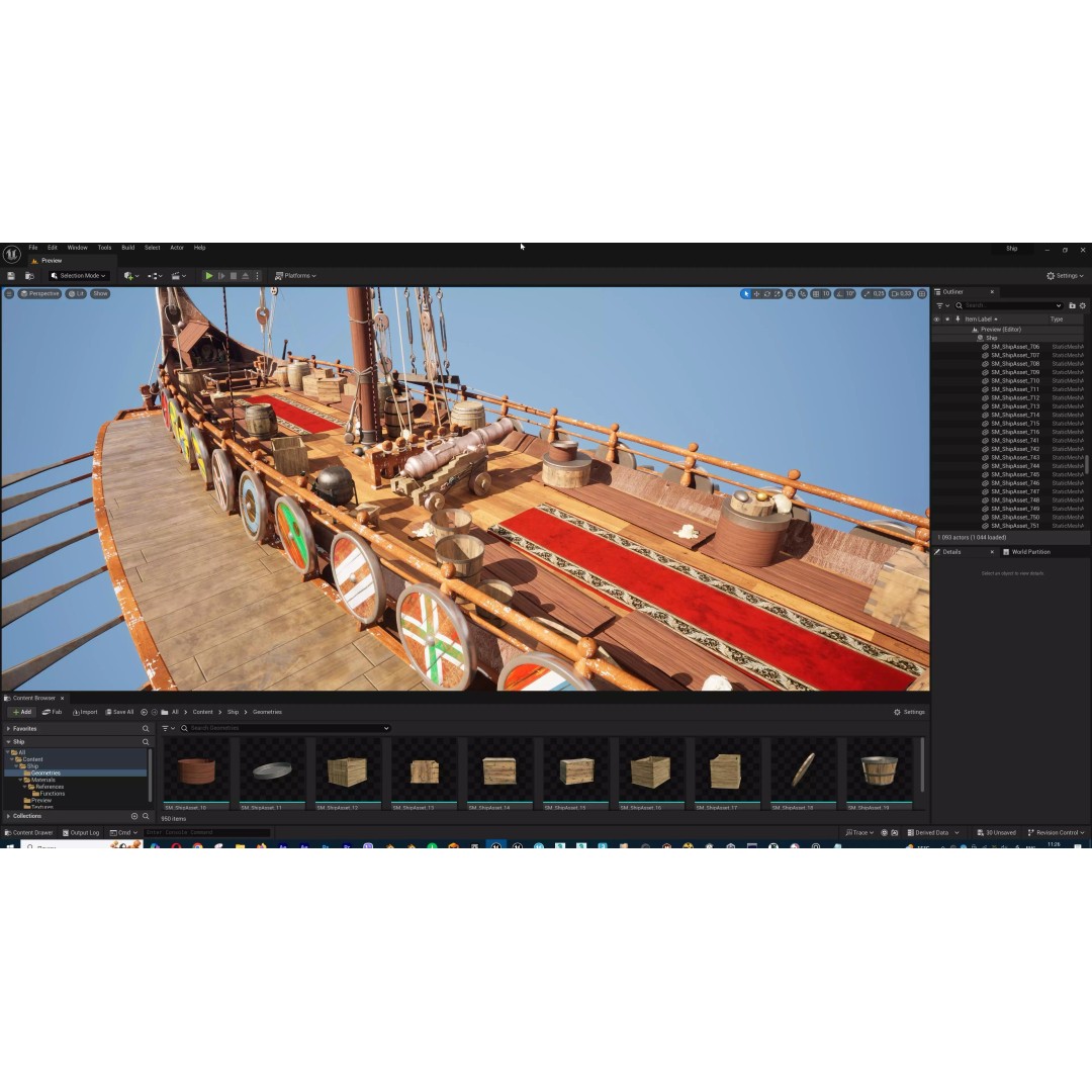 Dromon Galleon 3D Model – Historical Byzantine Warship, Game-Ready