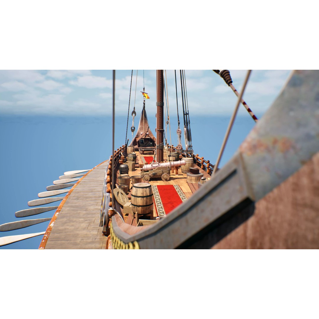 Dromon Galleon 3D Model – Historical Byzantine Warship, Game-Ready - View 16
