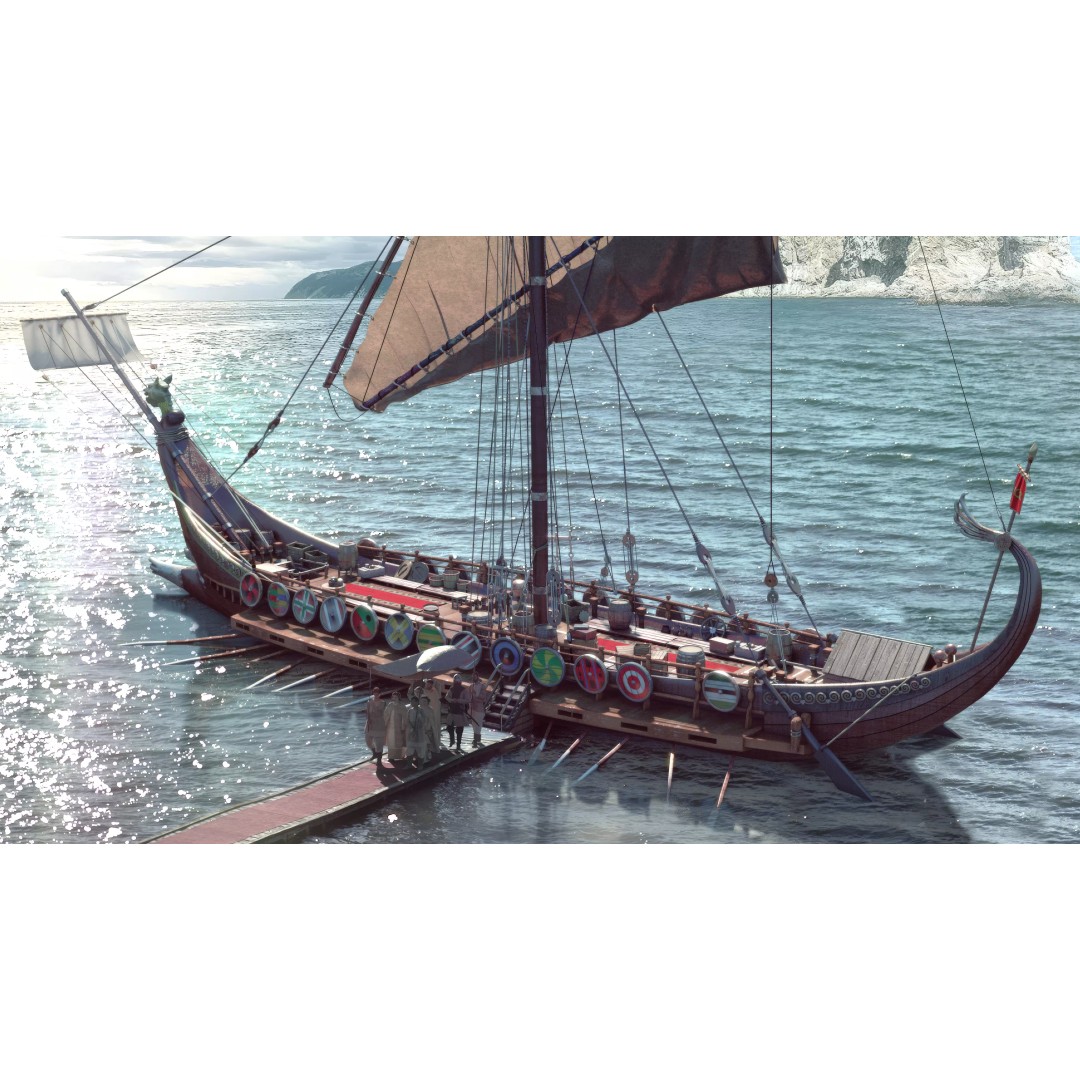 Dromon Galleon 3D Model – Historical Byzantine Warship, Game-Ready - View 24