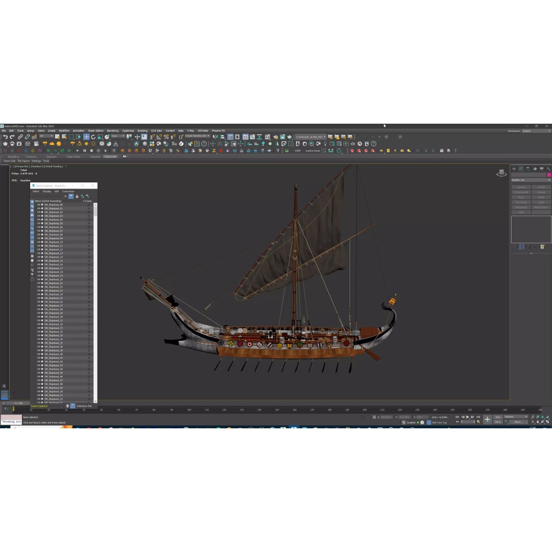 Dromon Galleon 3D Model – Historical Byzantine Warship, Game-Ready - View 25