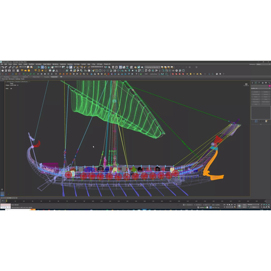 Dromon Galleon 3D Model – Historical Byzantine Warship, Game-Ready - View 26