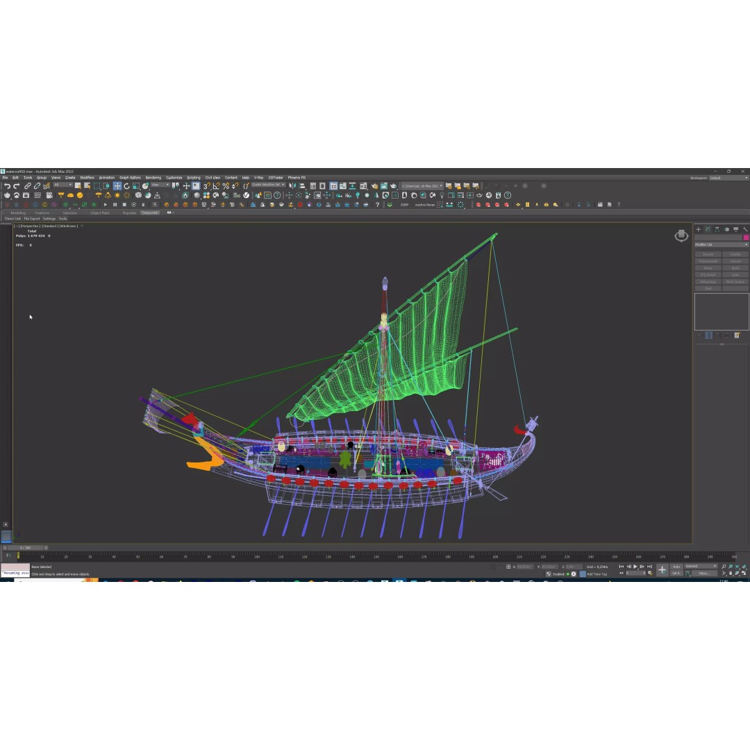 Dromon Galleon 3D Model – Historical Byzantine Warship, Game-Ready - View 27