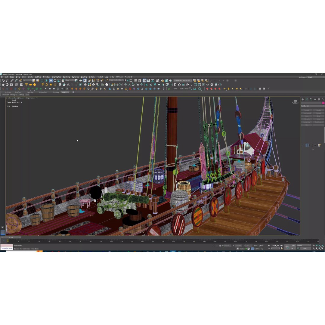 Dromon Galleon 3D Model – Historical Byzantine Warship, Game-Ready - View 28