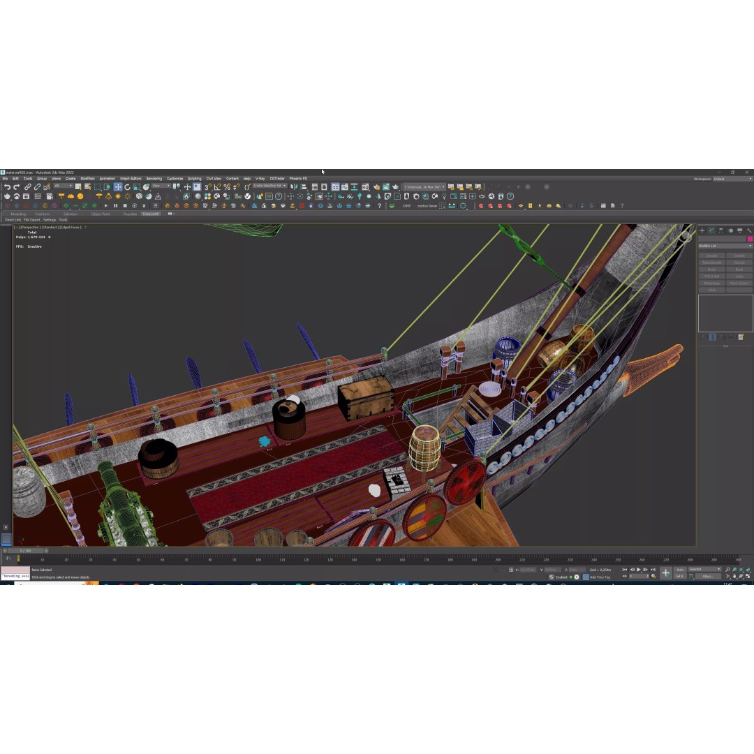 Dromon Galleon 3D Model – Historical Byzantine Warship, Game-Ready - View 29