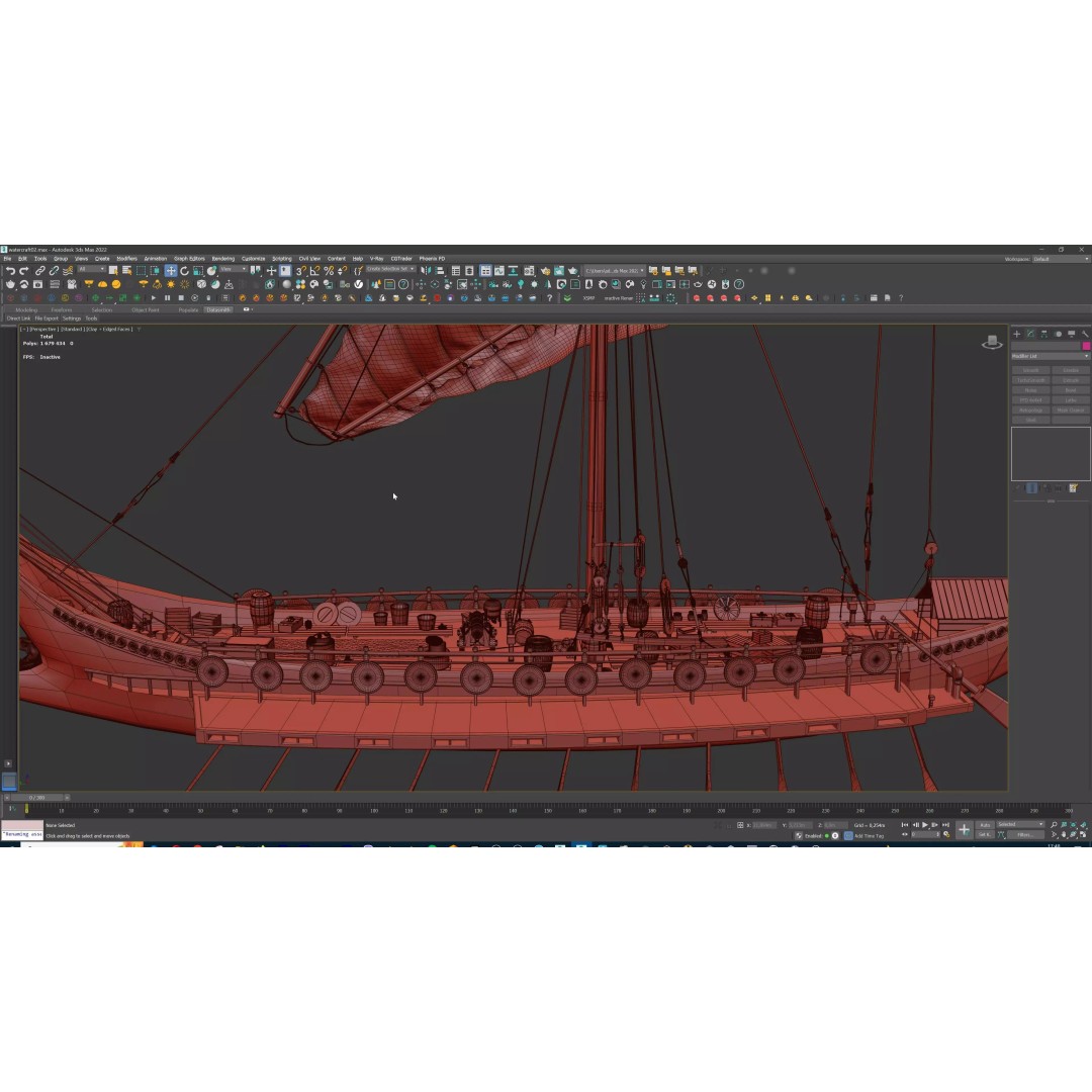 Dromon Galleon 3D Model – Historical Byzantine Warship, Game-Ready - View 32