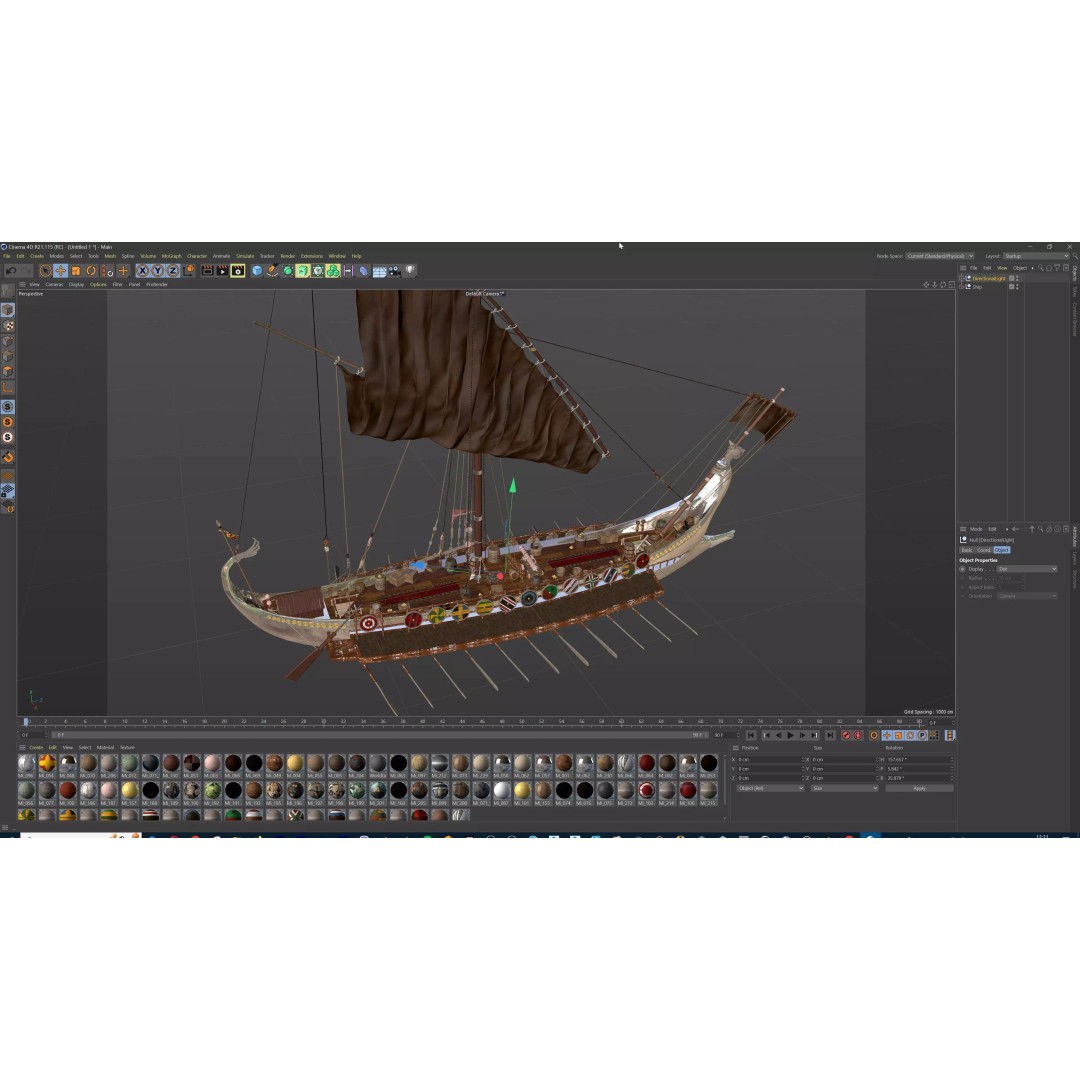 Dromon Galleon 3D Model – Historical Byzantine Warship, Game-Ready - View 37