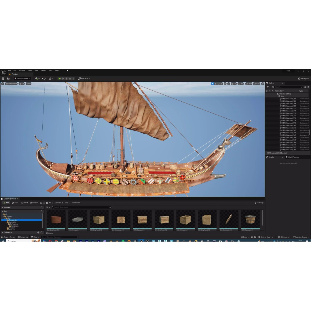 Dromon Galleon 3D Model – Historical Byzantine Warship, Game-Ready - View 39