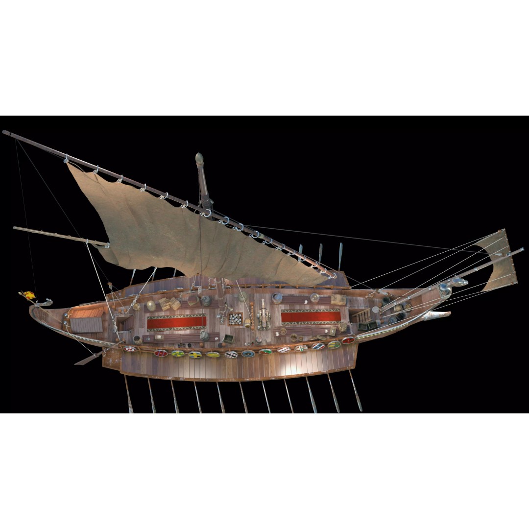Dromon Galleon 3D Model – Historical Byzantine Warship, Game-Ready - View 6