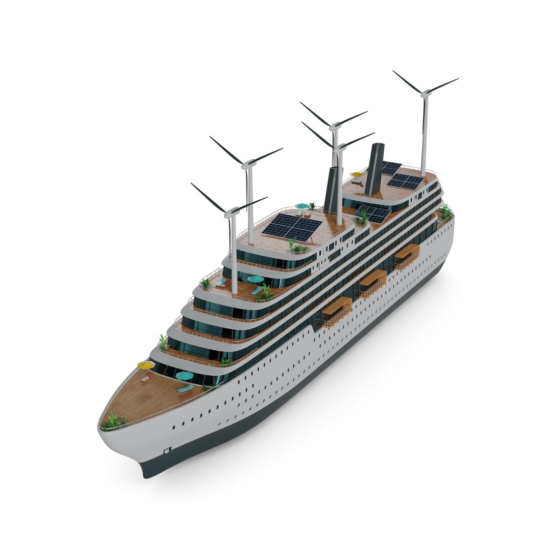 Luxury Liner 3D Model – Eco-Friendly Expedition Yacht, FBX