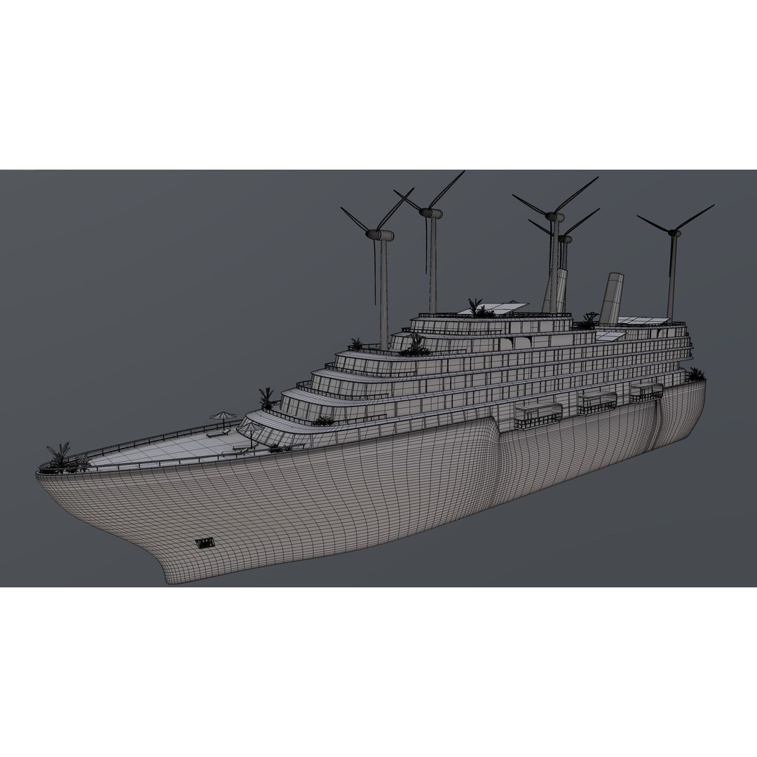Luxury Liner 3D Model – Eco-Friendly Expedition Yacht, FBX - View 11