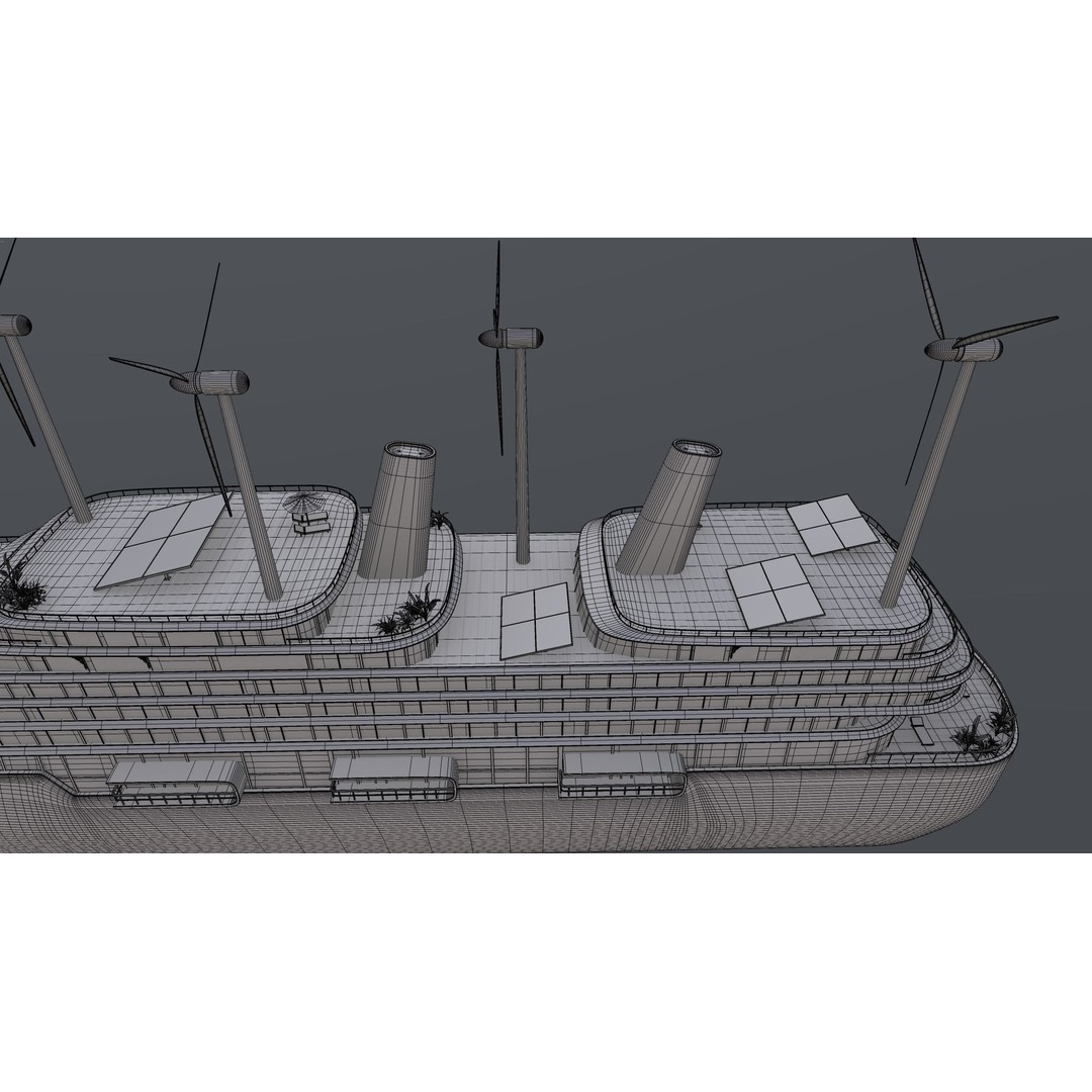 Luxury Liner 3D Model – Eco-Friendly Expedition Yacht, FBX - View 12