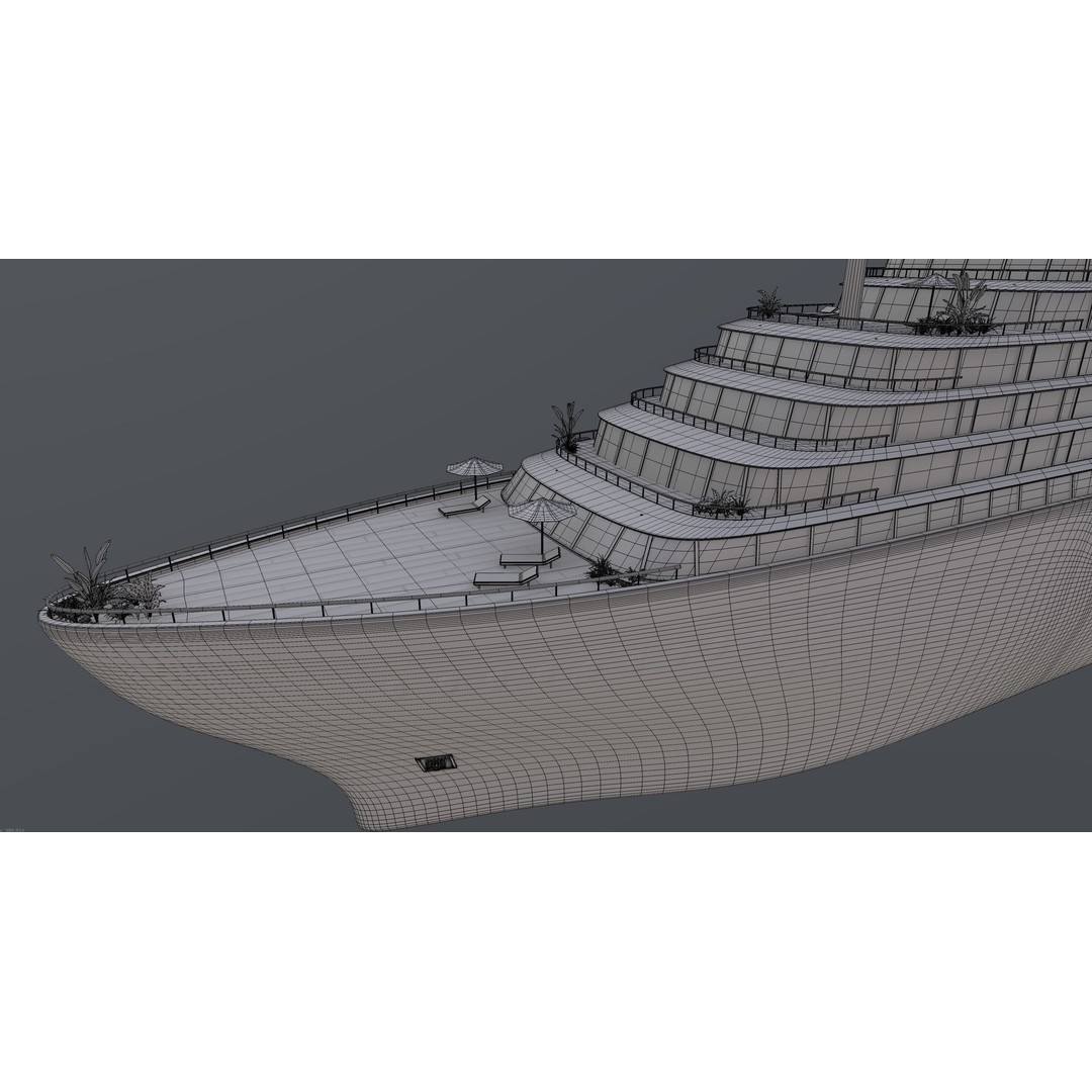 Luxury Liner 3D Model – Eco-Friendly Expedition Yacht, FBX - View 13