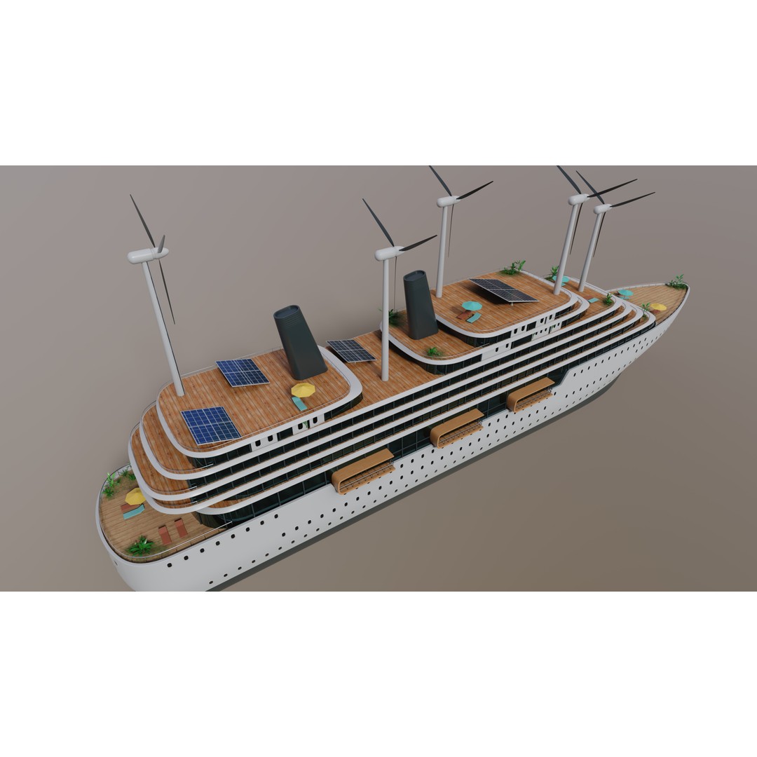 Luxury Liner 3D Model – Eco-Friendly Expedition Yacht, FBX - View 4