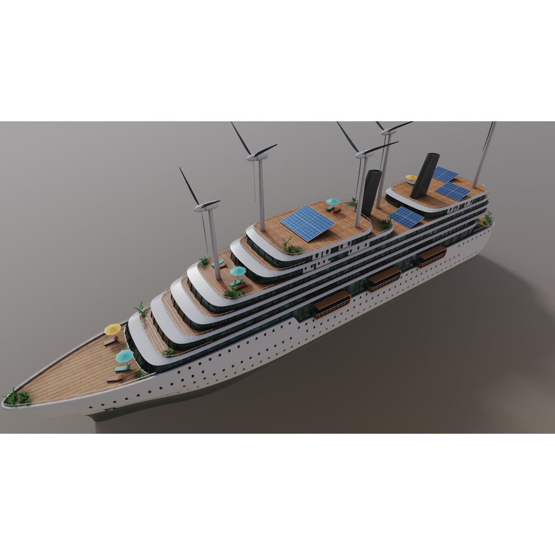 Luxury Liner 3D Model – Eco-Friendly Expedition Yacht, FBX - View 5