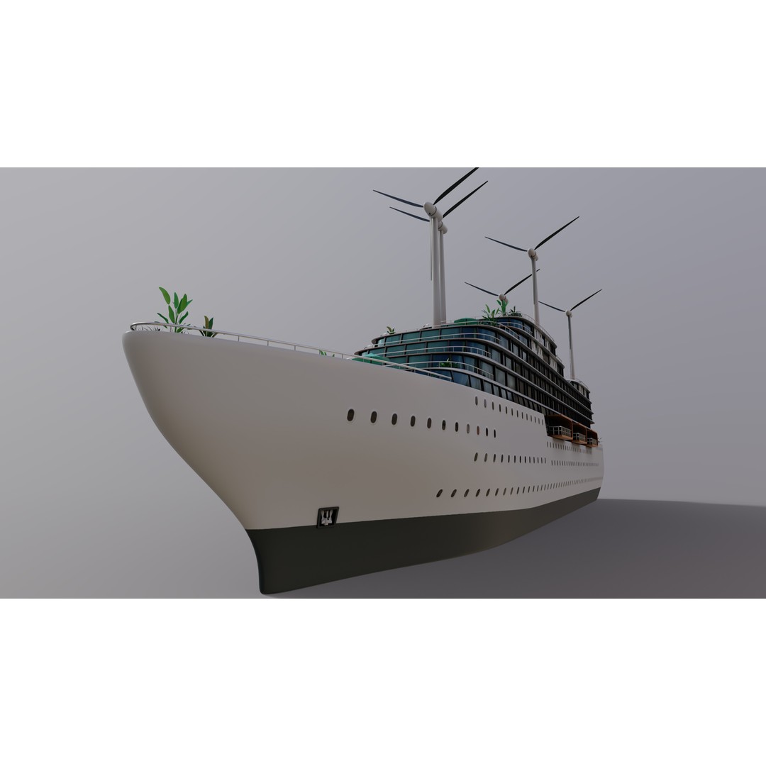 Luxury Liner 3D Model – Eco-Friendly Expedition Yacht, FBX - View 8