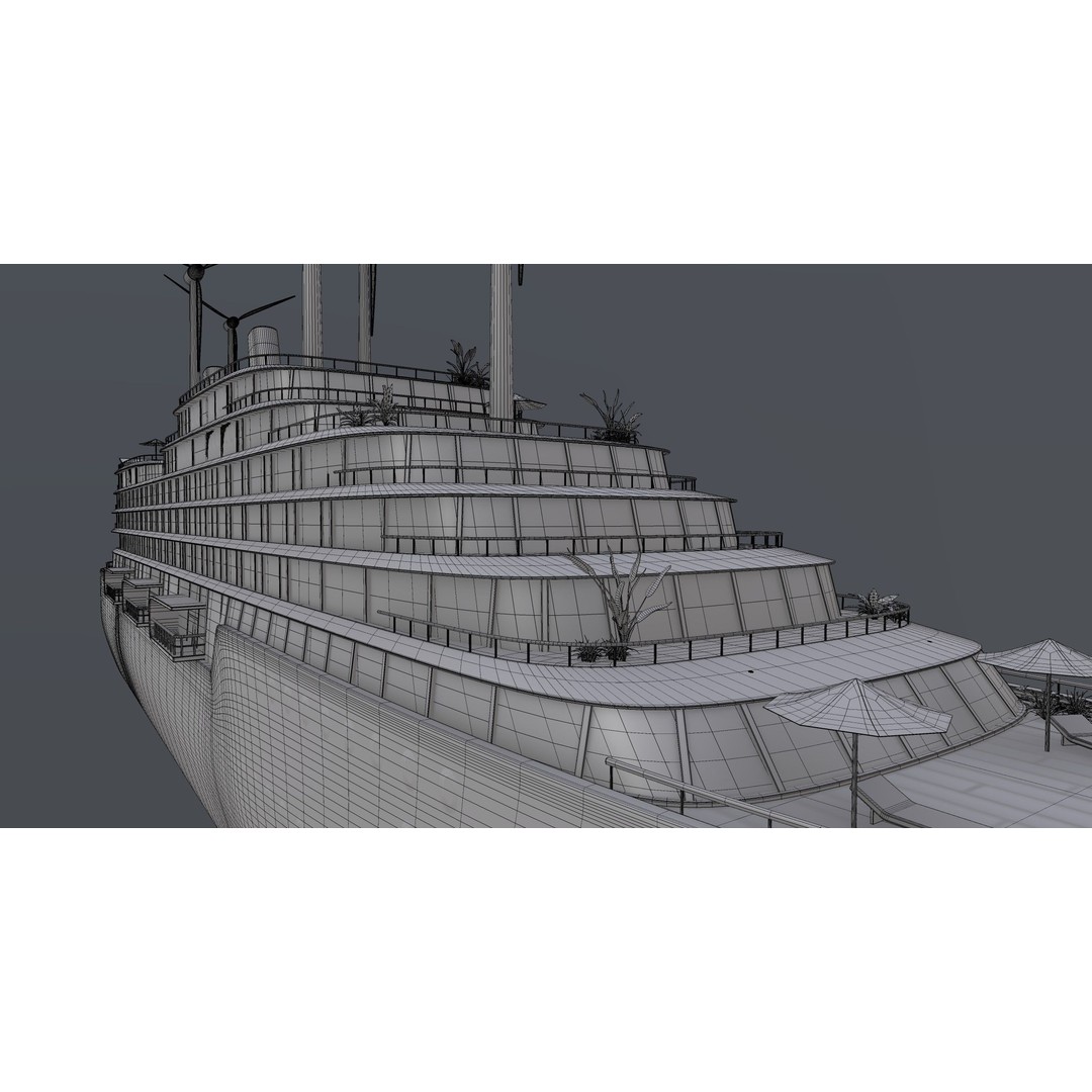 Luxury Liner 3D Model – Eco-Friendly Expedition Yacht, FBX - View 9