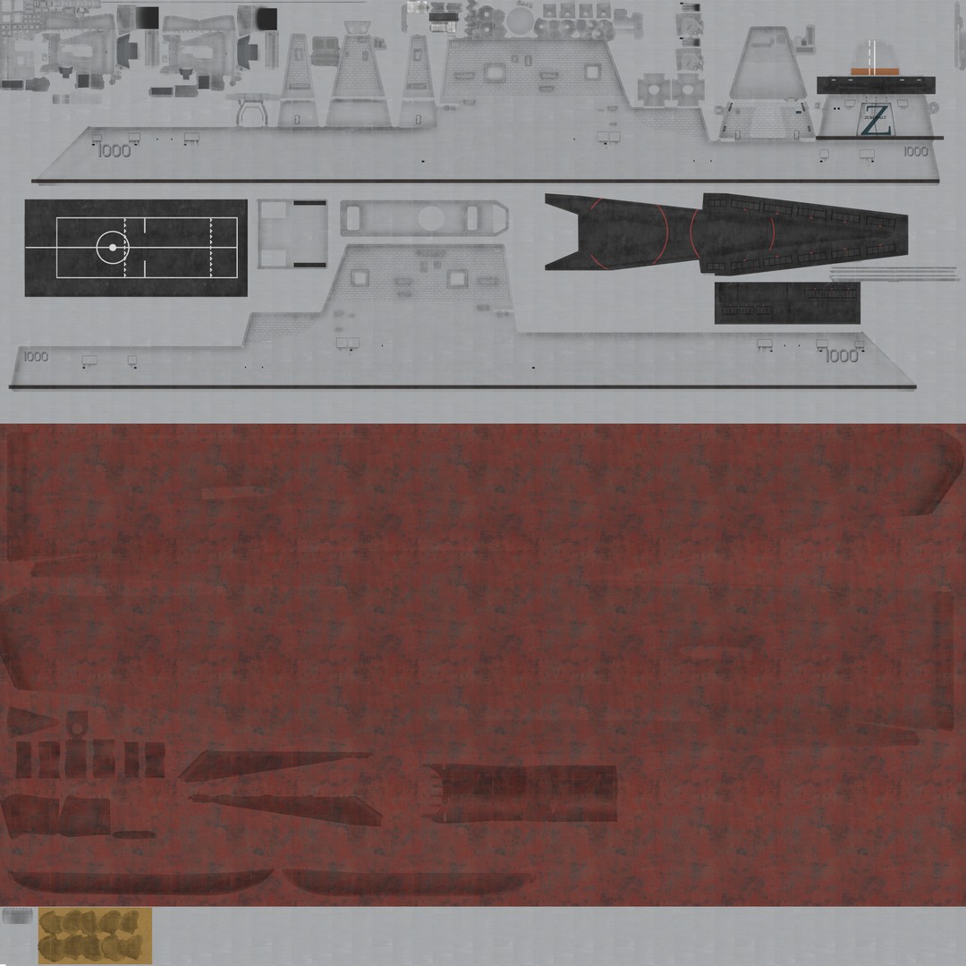 Zumwalt Class Destroyer 3D Model – Low Poly Military Watercraft, FBX