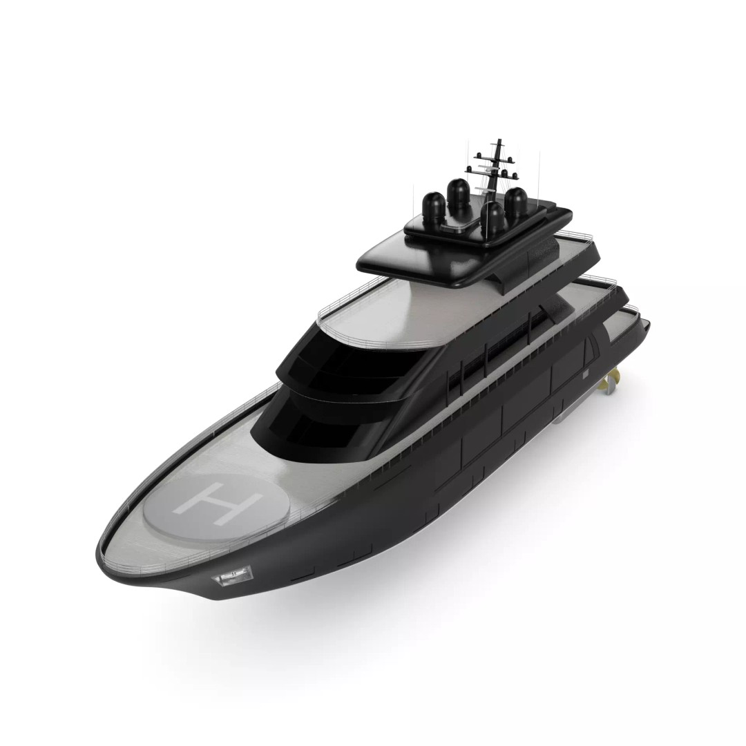 Cabin Cruiser 3D Model – Low Poly Luxury Watercraft, FBX - View 2