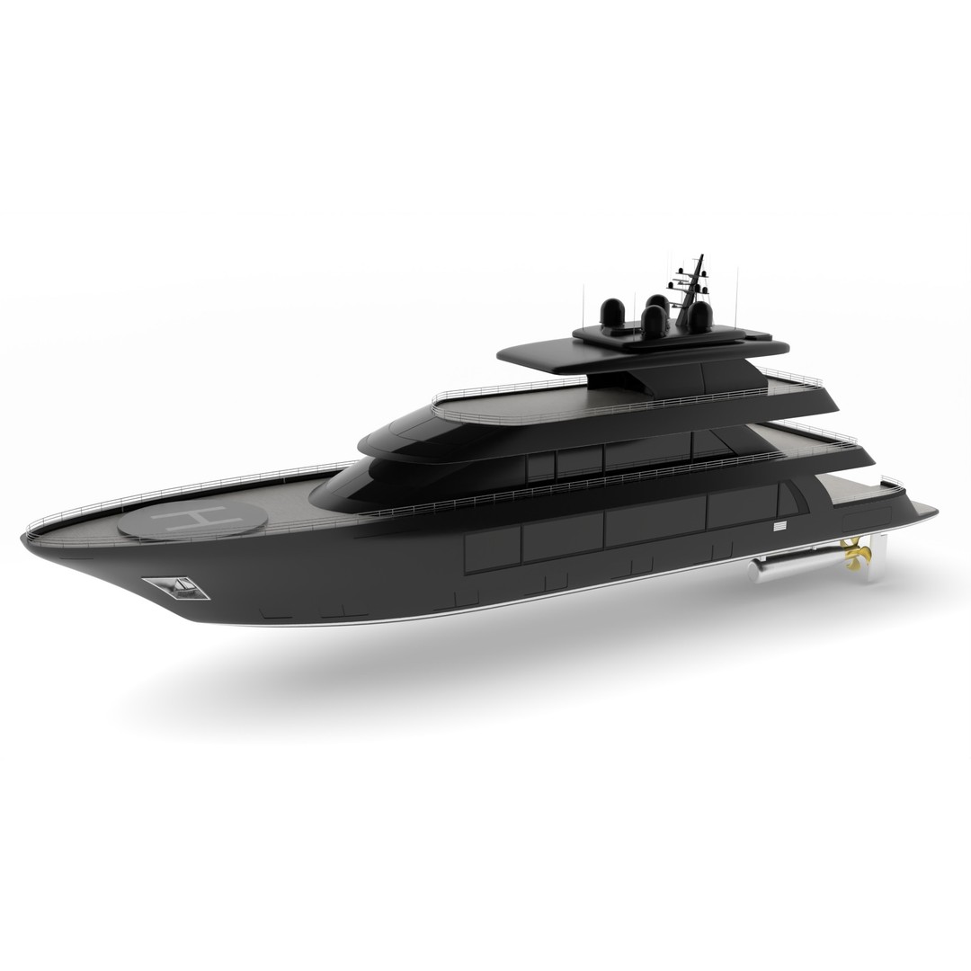 Cabin Cruiser 3D Model – Low Poly Luxury Watercraft, FBX - View 3