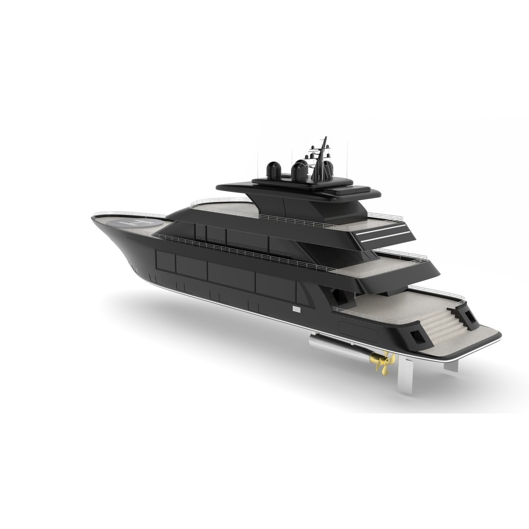 Cabin Cruiser 3D Model – Low Poly Luxury Watercraft, FBX - View 4