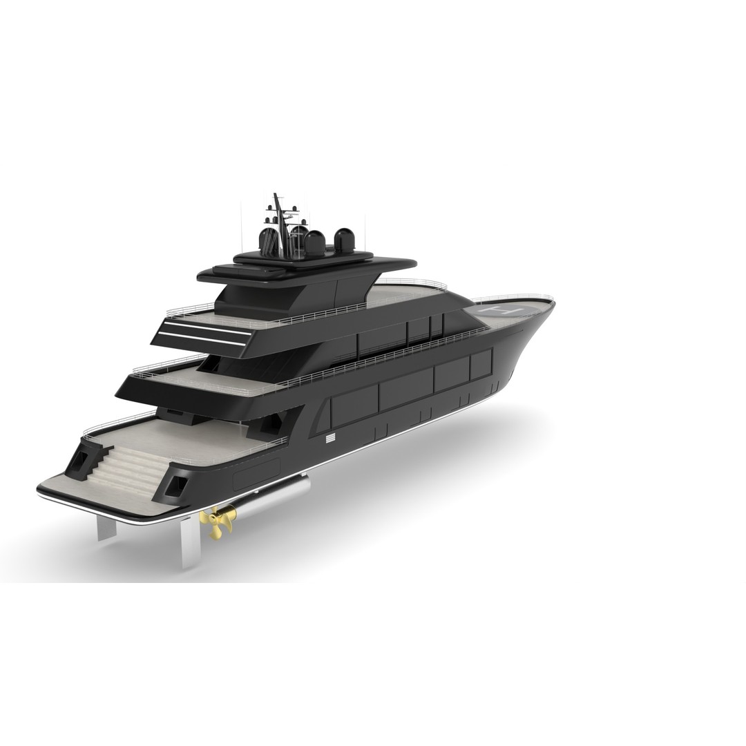 Cabin Cruiser 3D Model – Low Poly Luxury Watercraft, FBX - View 5