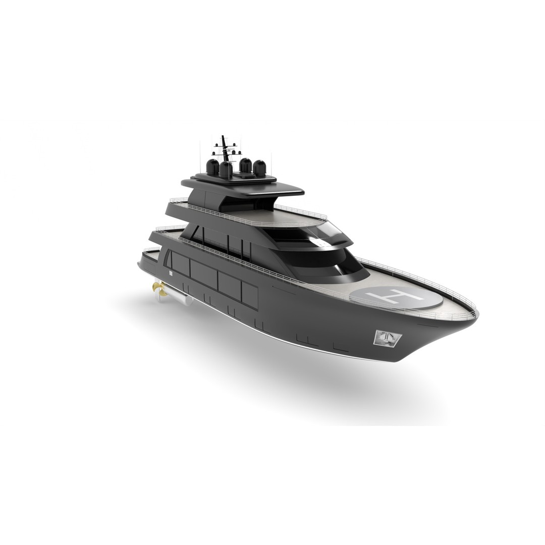 Cabin Cruiser 3D Model – Low Poly Luxury Watercraft, FBX - View 6