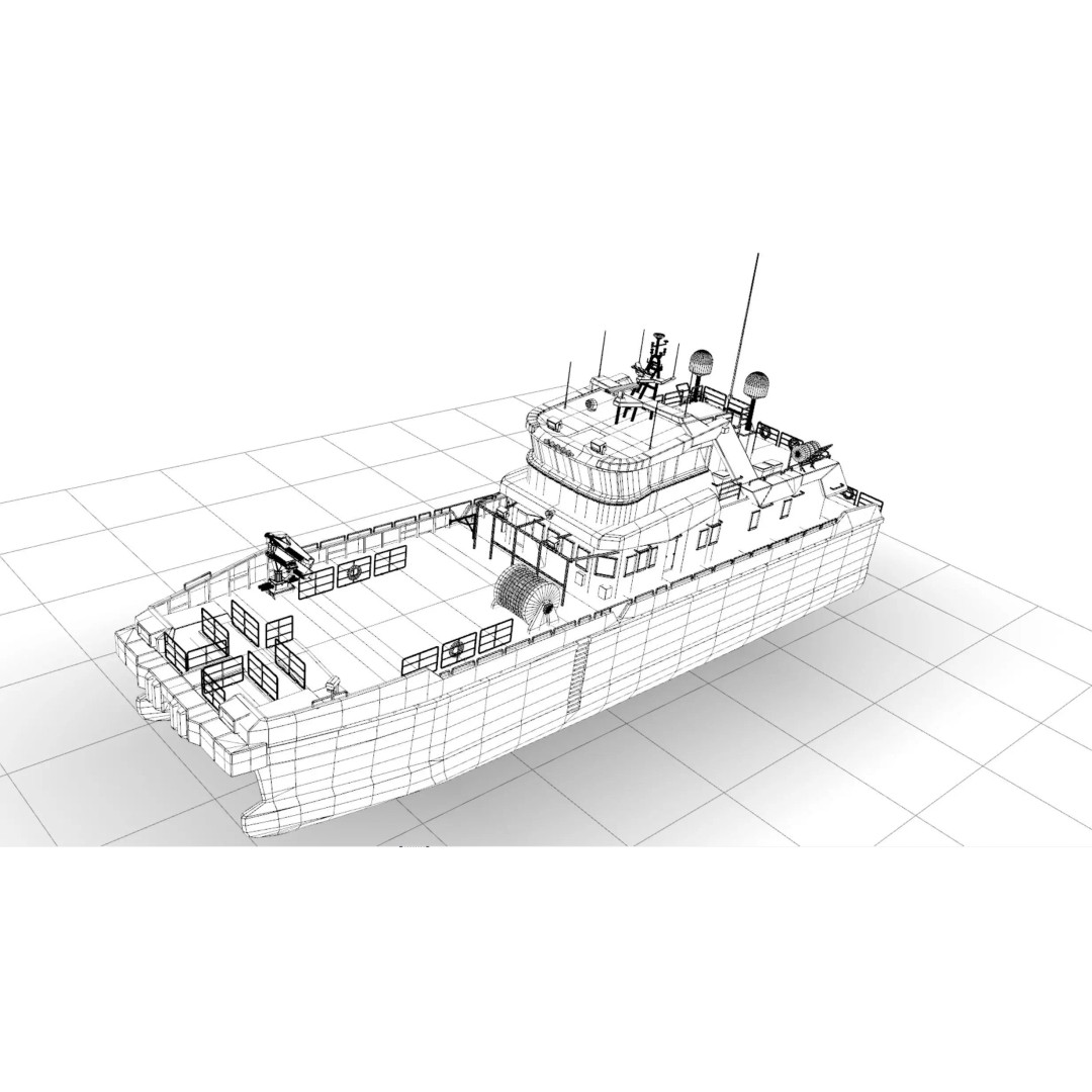 MV Energizer Crew Transfer Vessel 3D Model – Electric Catamaran, PBR Textures, FBX - View 13