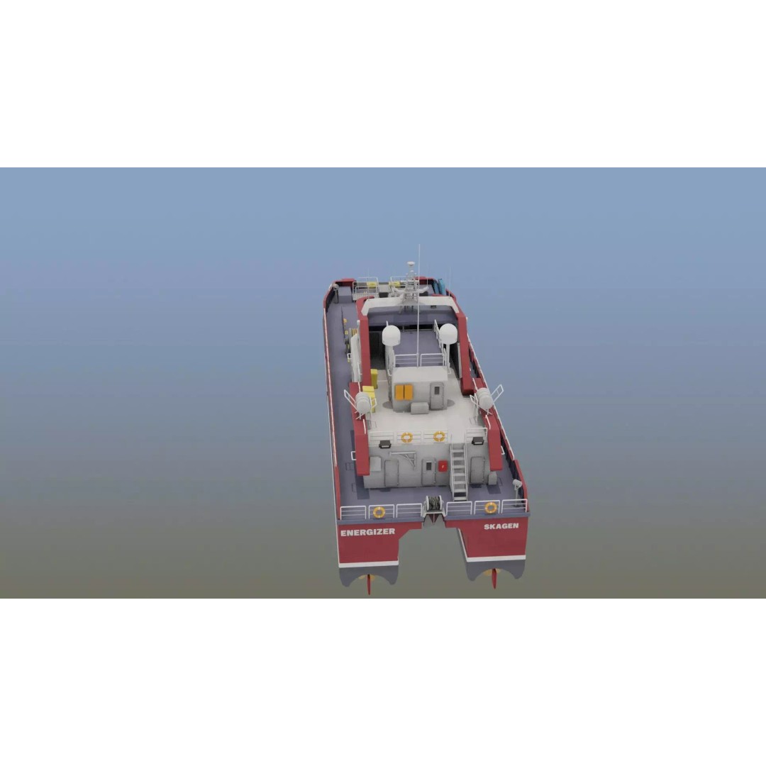MV Energizer Crew Transfer Vessel 3D Model – Electric Catamaran, PBR Textures, FBX - View 14