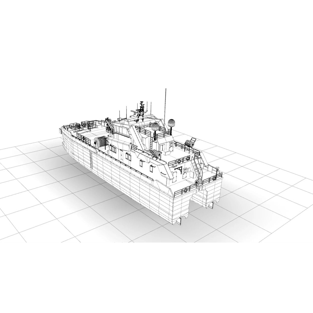 MV Energizer Crew Transfer Vessel 3D Model – Electric Catamaran, PBR Textures, FBX - View 15