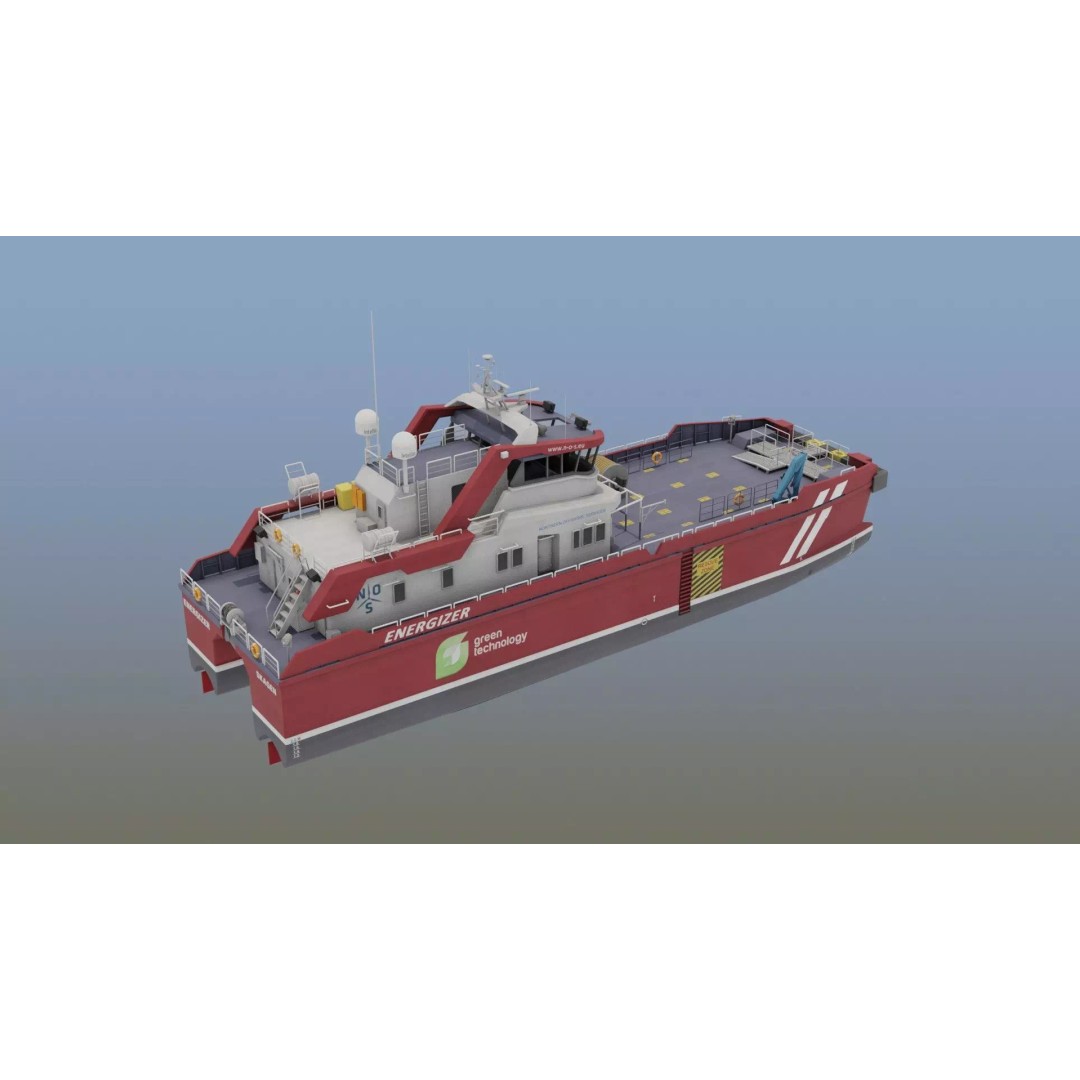 MV Energizer Crew Transfer Vessel 3D Model – Electric Catamaran, PBR Textures, FBX - View 16