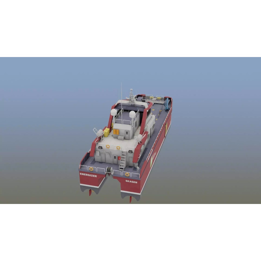 MV Energizer Crew Transfer Vessel 3D Model – Electric Catamaran, PBR Textures, FBX - View 18