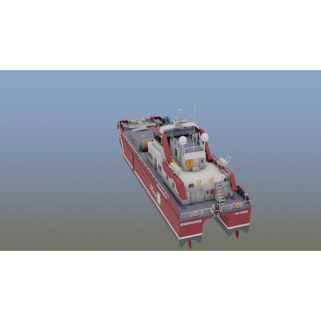 MV Energizer Crew Transfer Vessel 3D Model – Electric Catamaran, PBR Textures, FBX - View 19