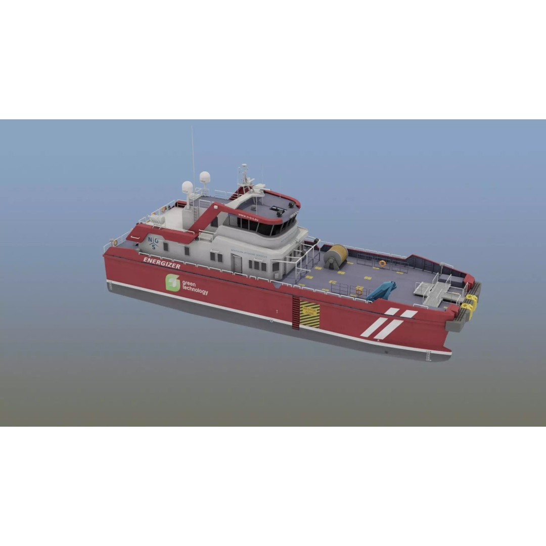 MV Energizer Crew Transfer Vessel 3D Model – Electric Catamaran, PBR Textures, FBX - View 2