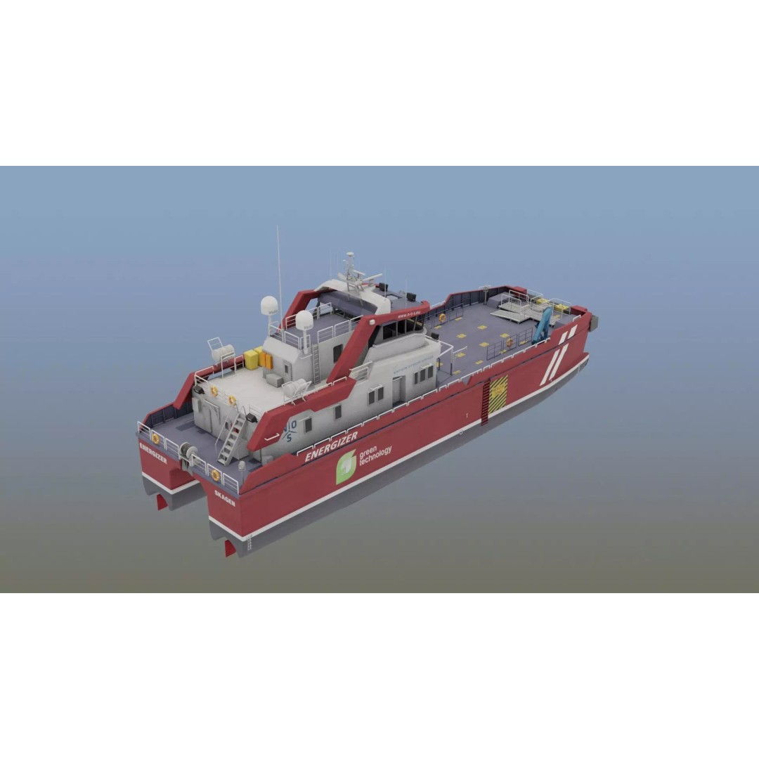 MV Energizer Crew Transfer Vessel 3D Model – Electric Catamaran, PBR Textures, FBX - View 20