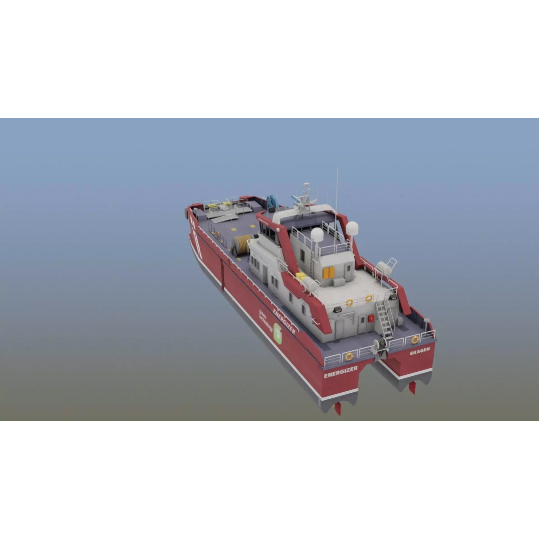 MV Energizer Crew Transfer Vessel 3D Model – Electric Catamaran, PBR Textures, FBX - View 21